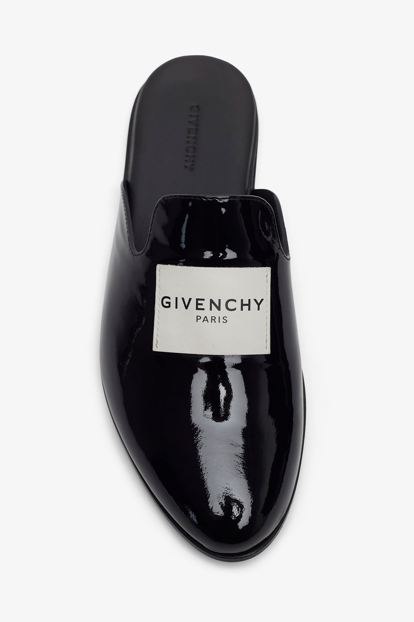 Tux black patent slippers