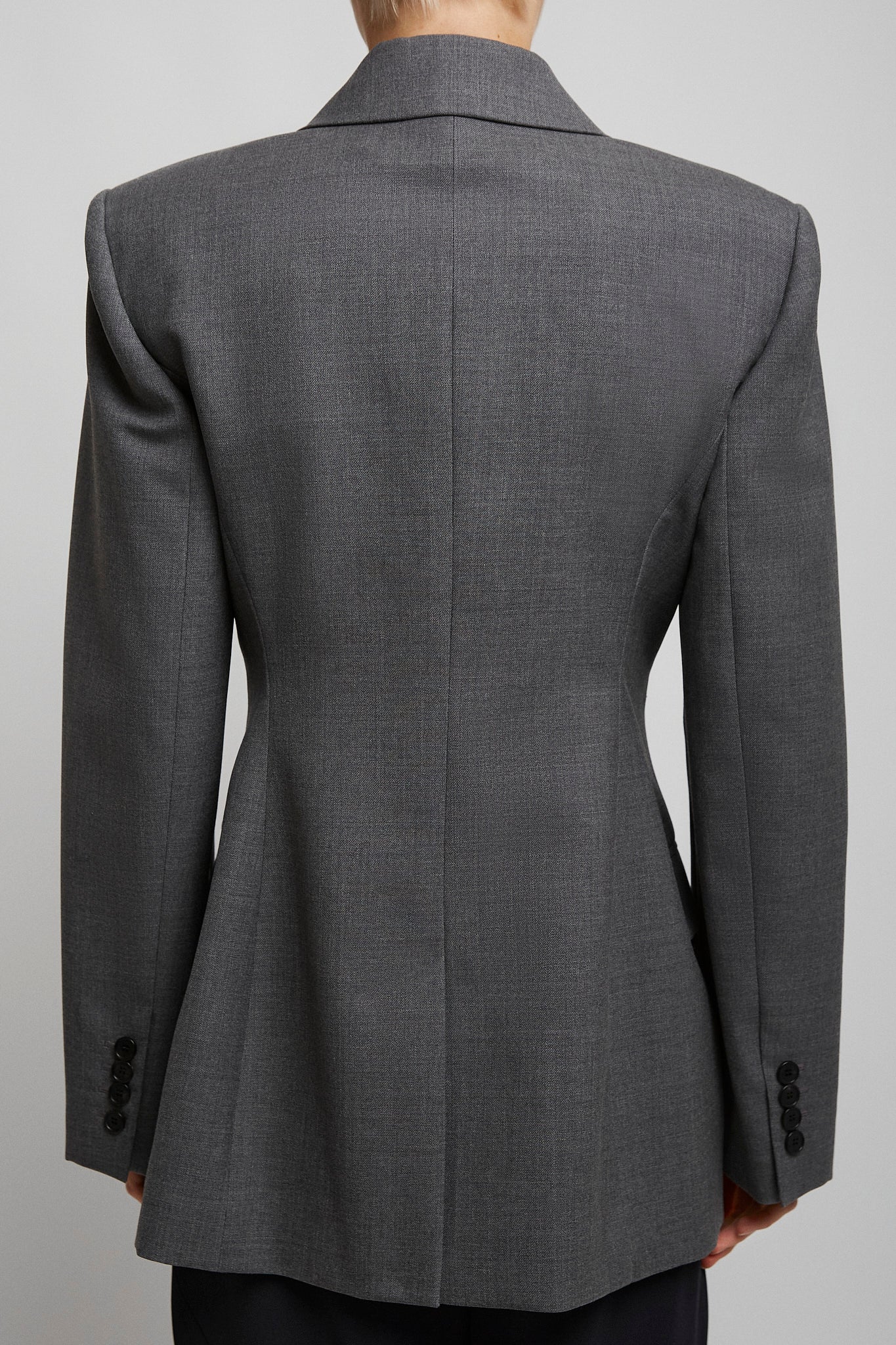 Double breasted grey jacket