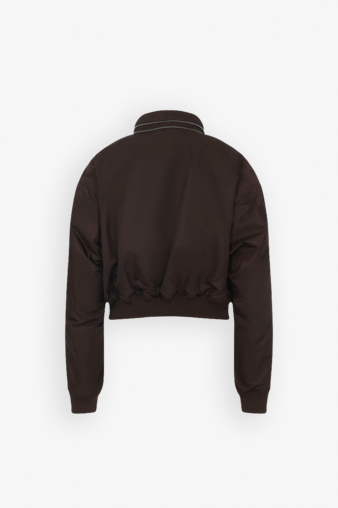 Brown zipped bomber jacket