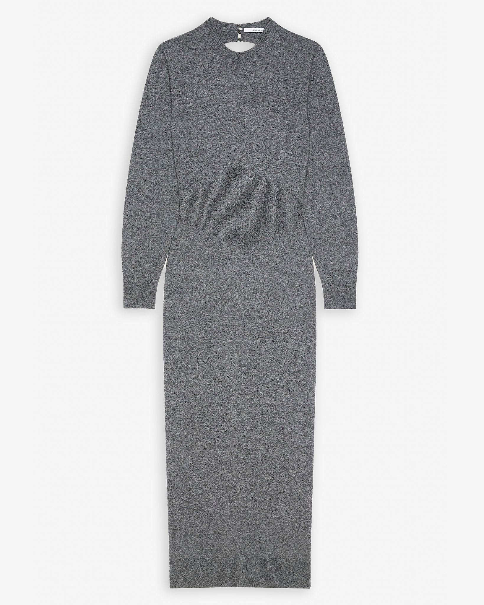 Long sleeves grey cashmere dress