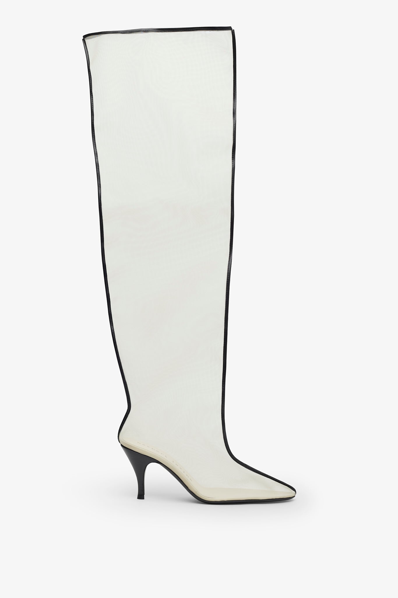 Drawing a blank 85 ivory mesh boots