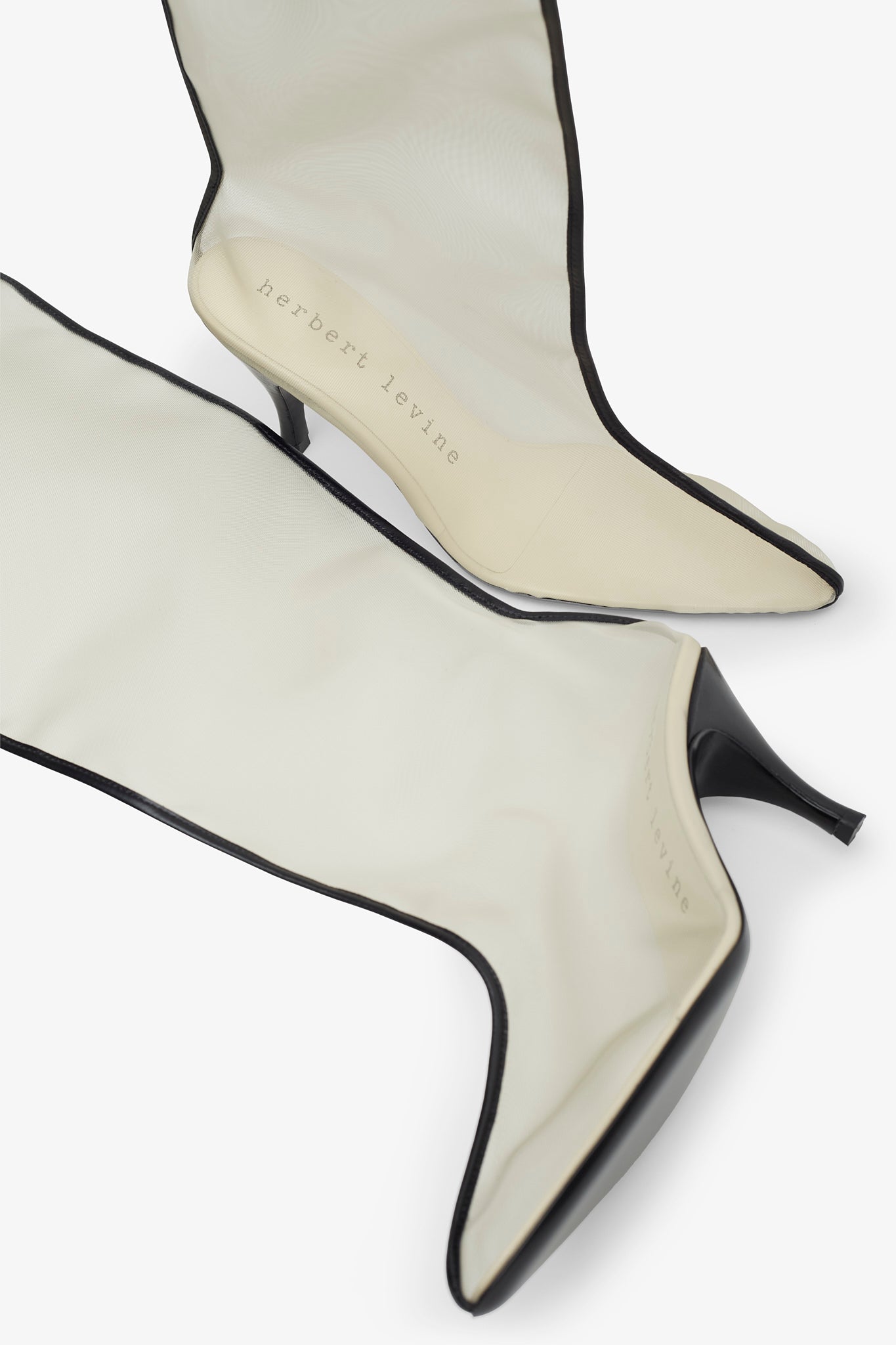 Drawing a blank 85 ivory mesh boots