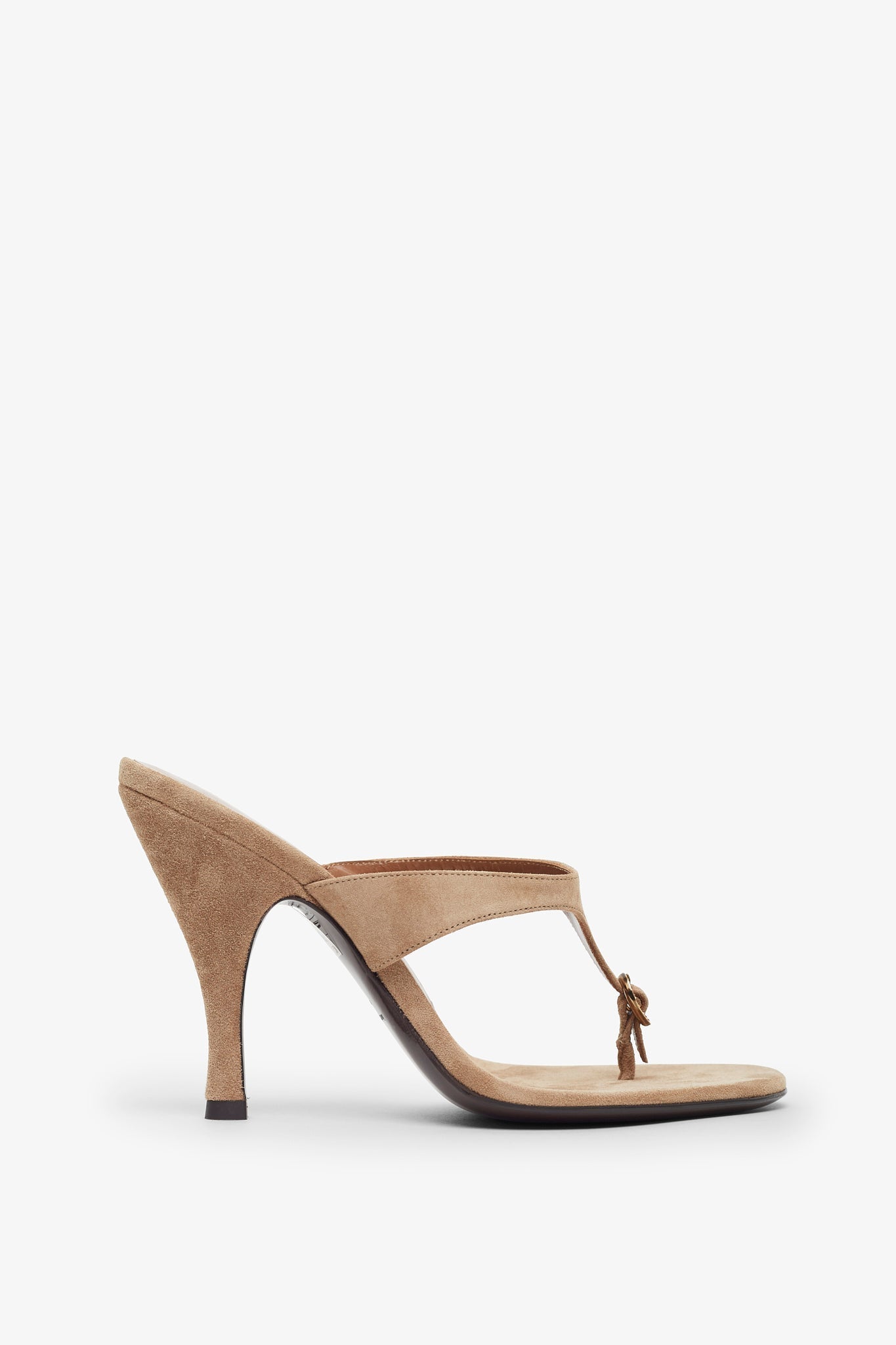 Kiss and Tell 100 brown suede mule sandals