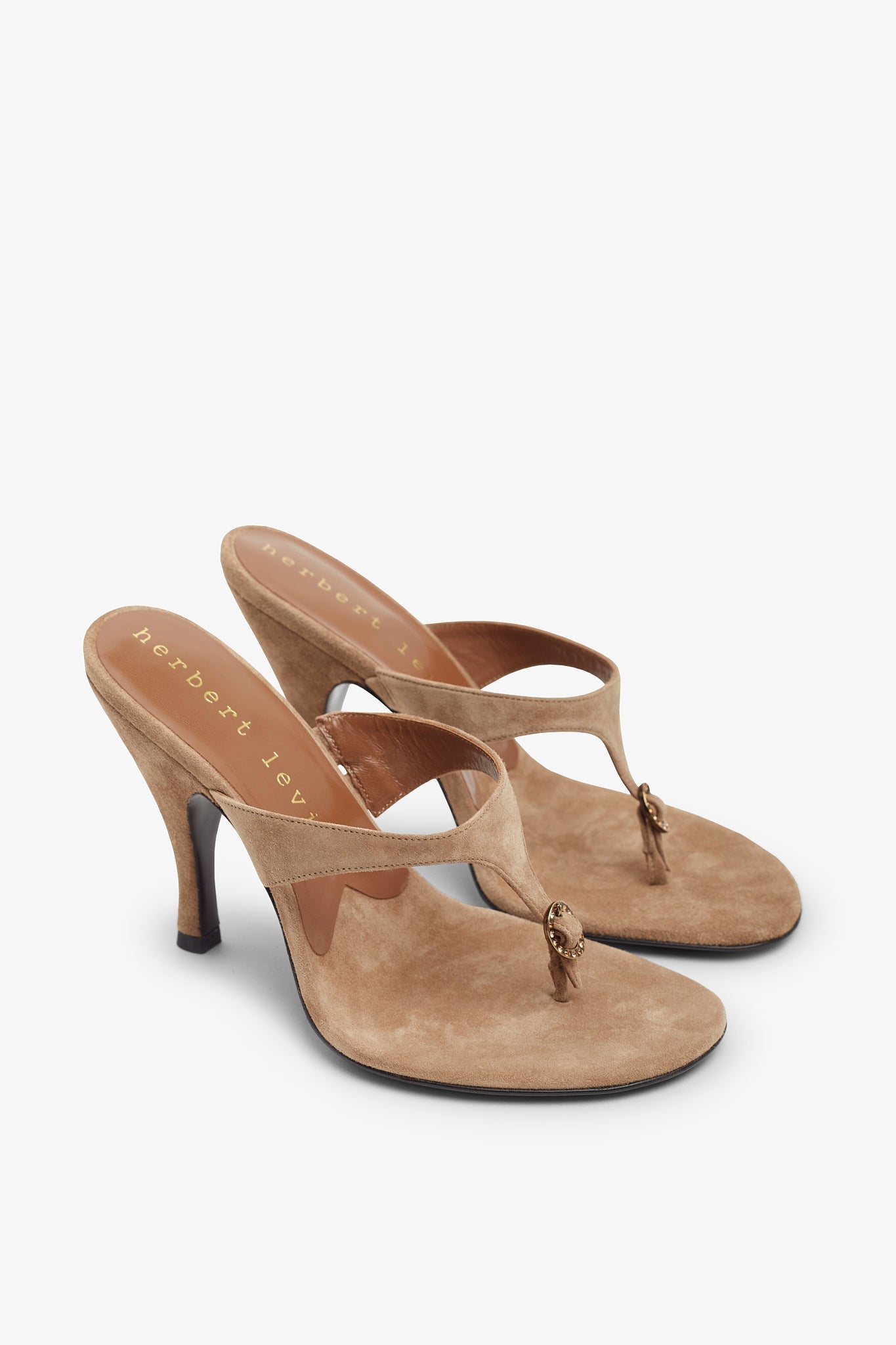 Kiss and Tell 100 brown suede mule sandals