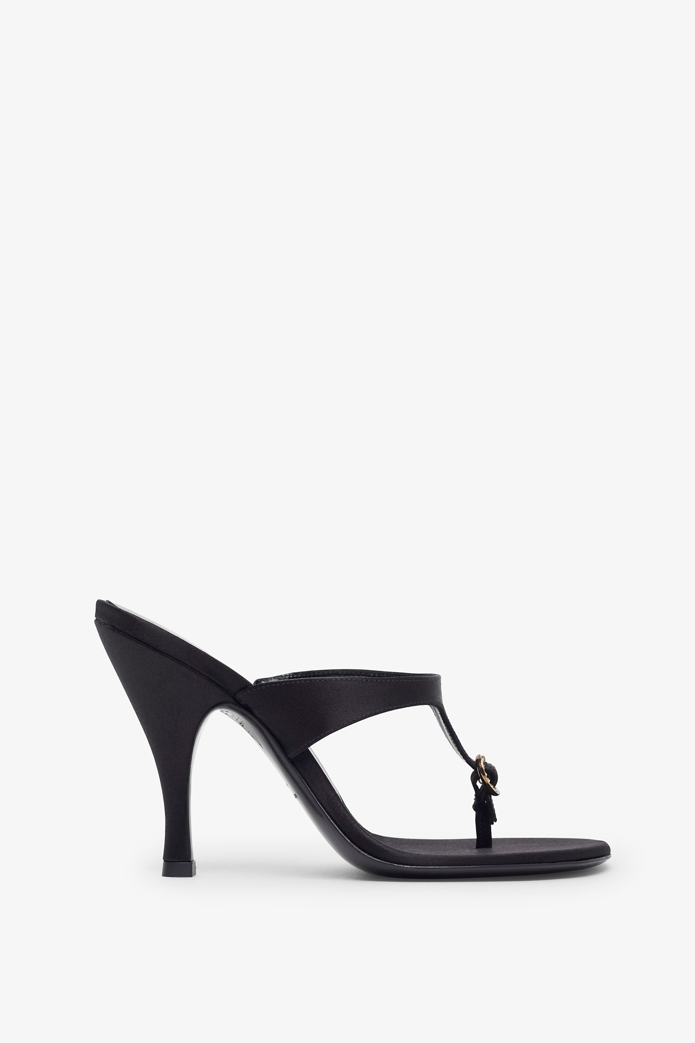 Kiss and Tell 100 black satin mule sandals