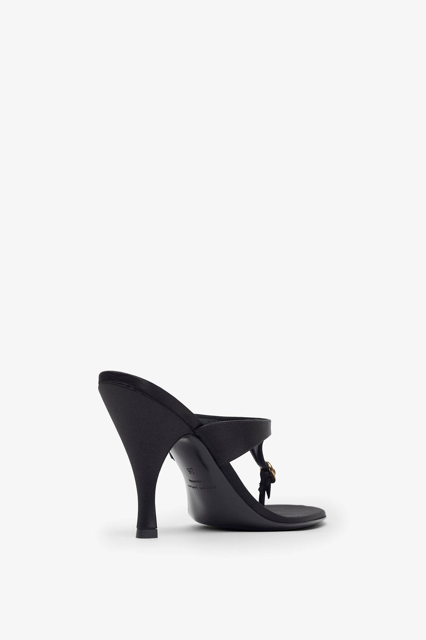 Kiss and Tell 100 black satin mule sandals