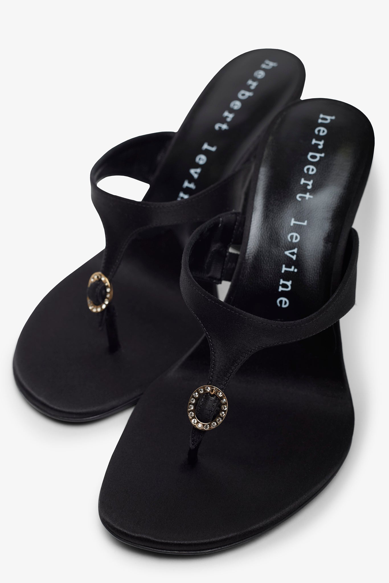 Kiss and Tell 100 black satin mule sandals