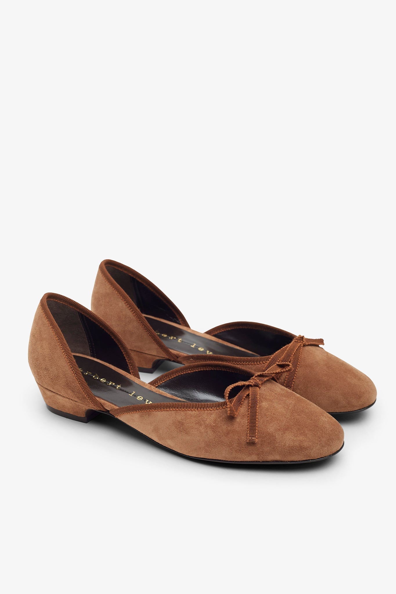 24/7 brown suede ballerina flats