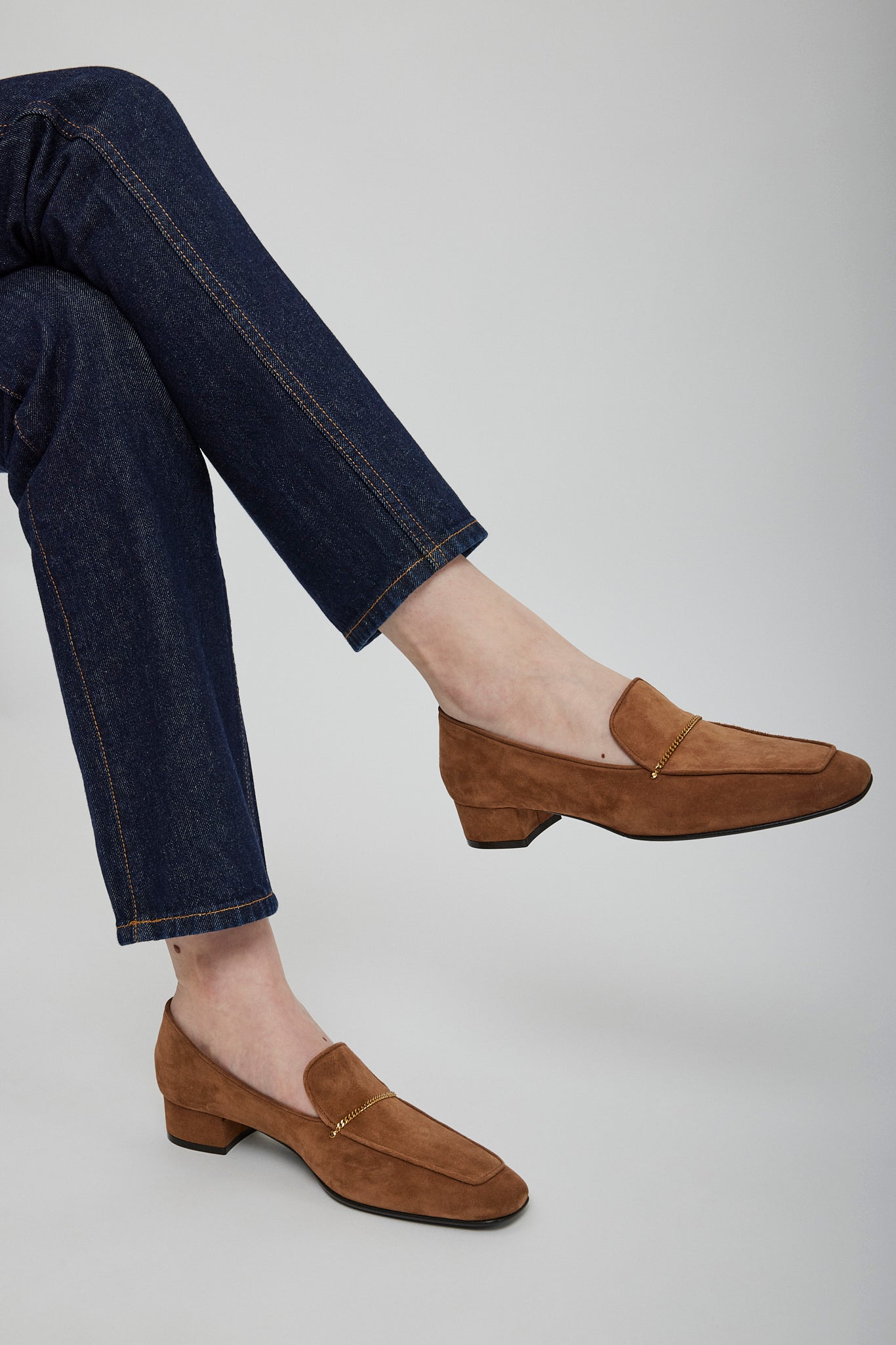 Fair and Square brown suede loafers