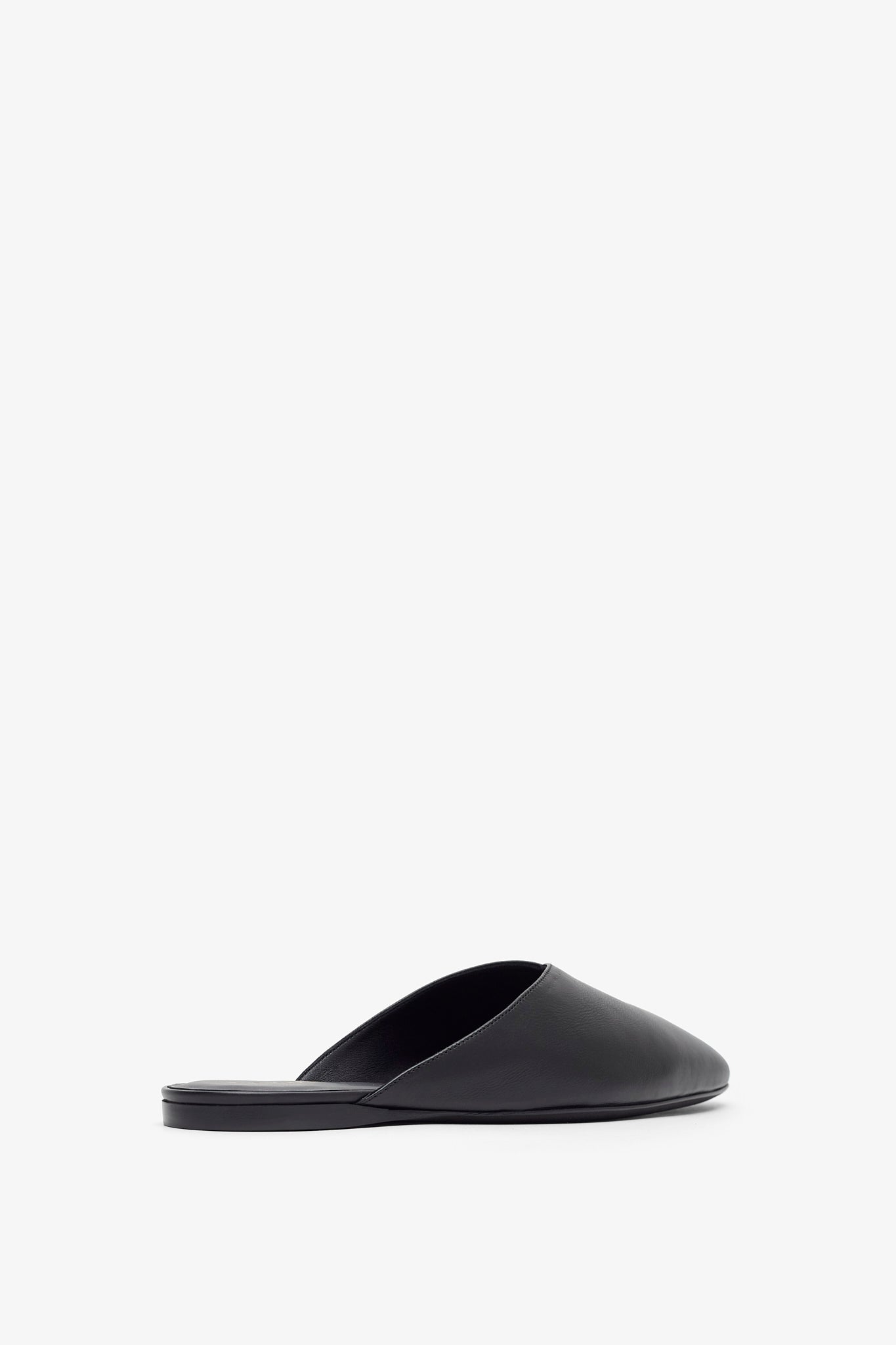 Homebody soft black leather slide sandals