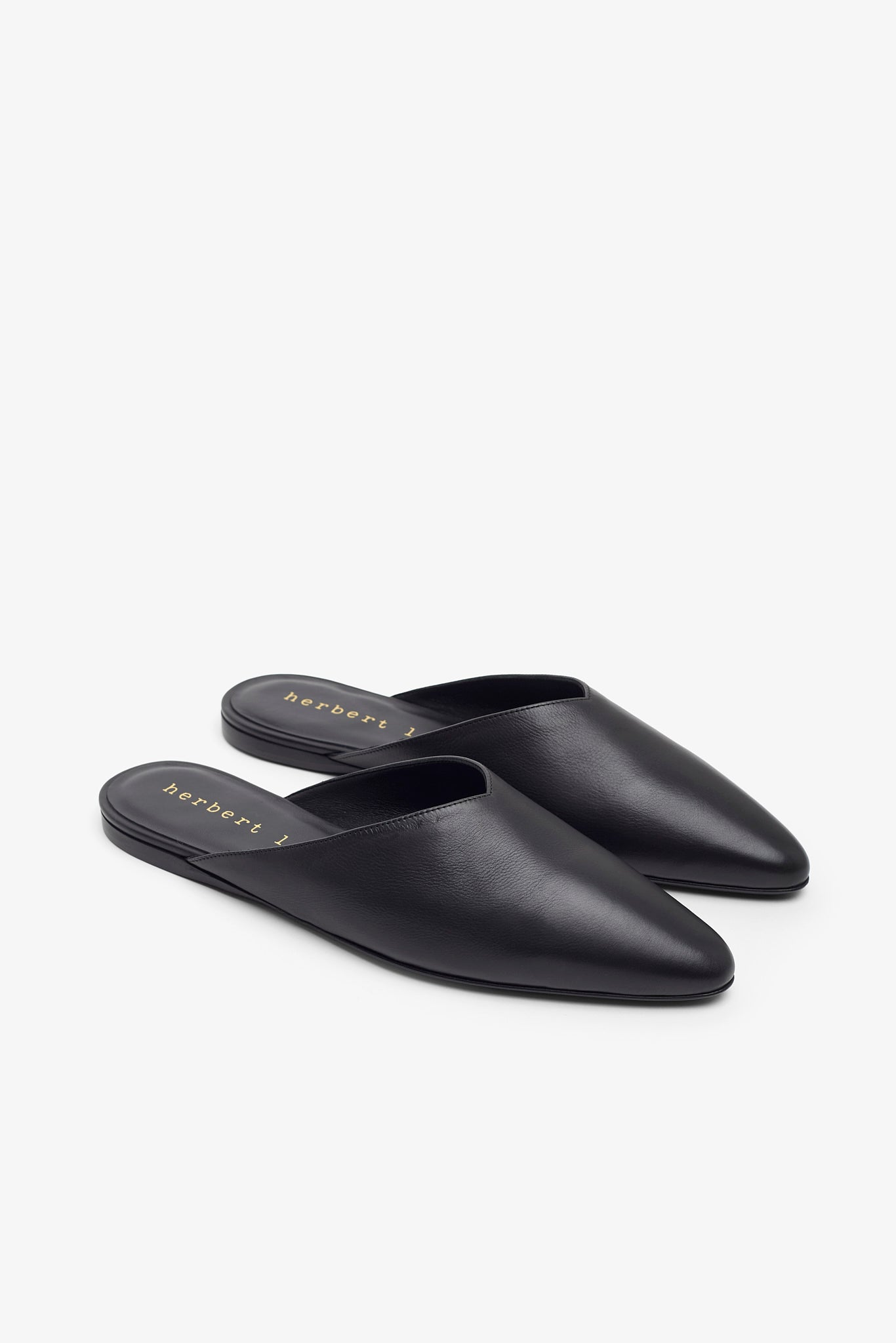 Homebody soft black leather slide sandals