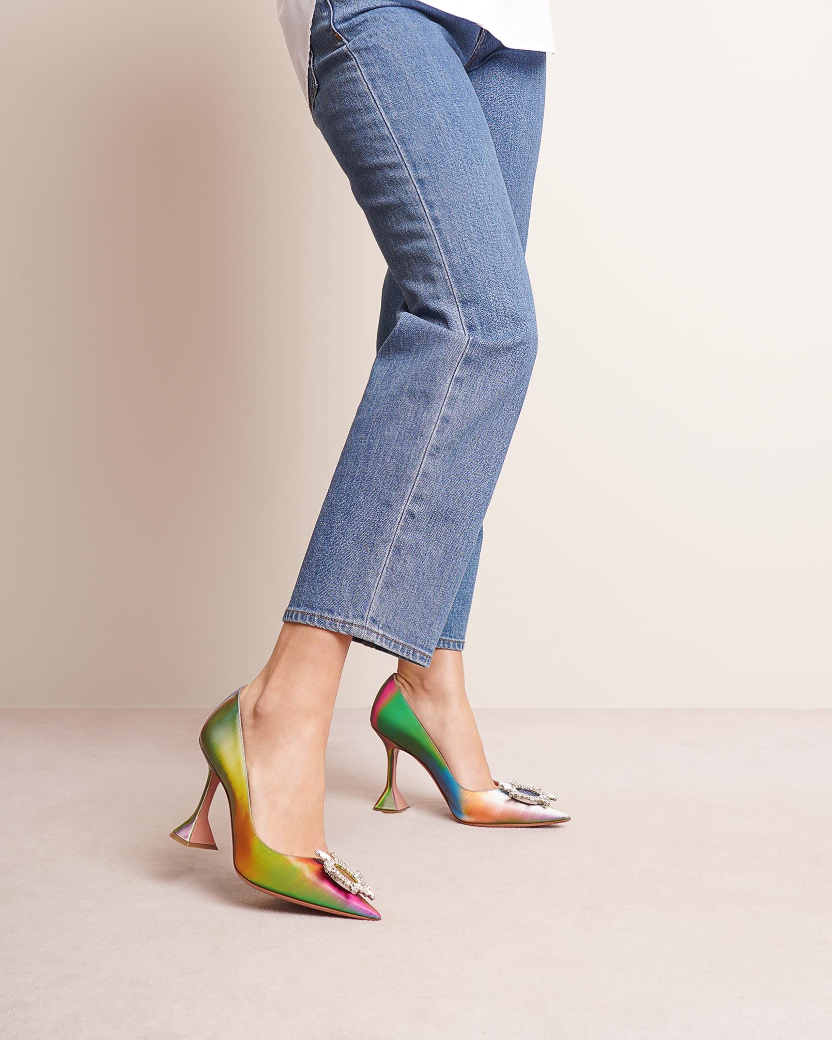 Begum crystal embellished leather pumps