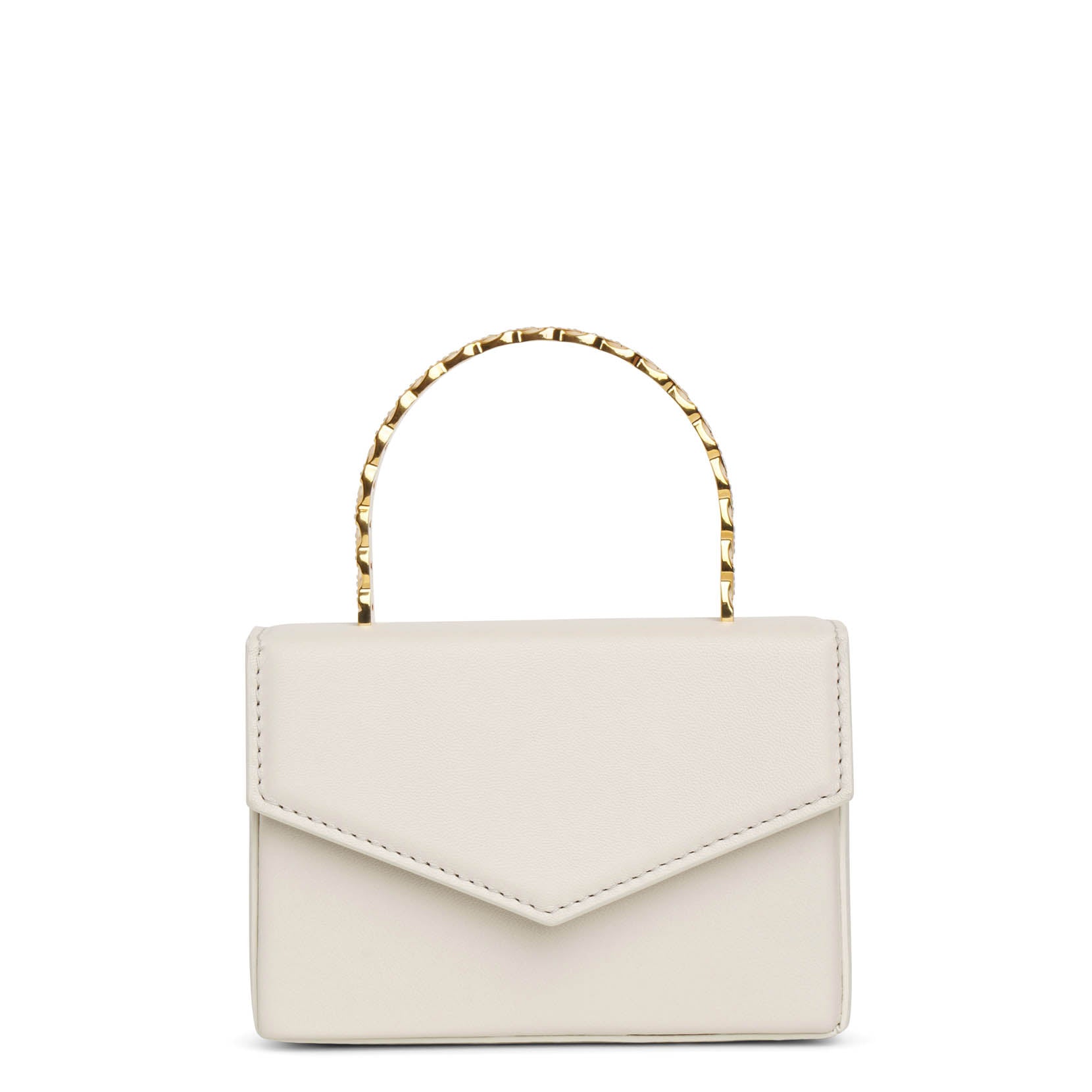 Pernille white leather mini tote