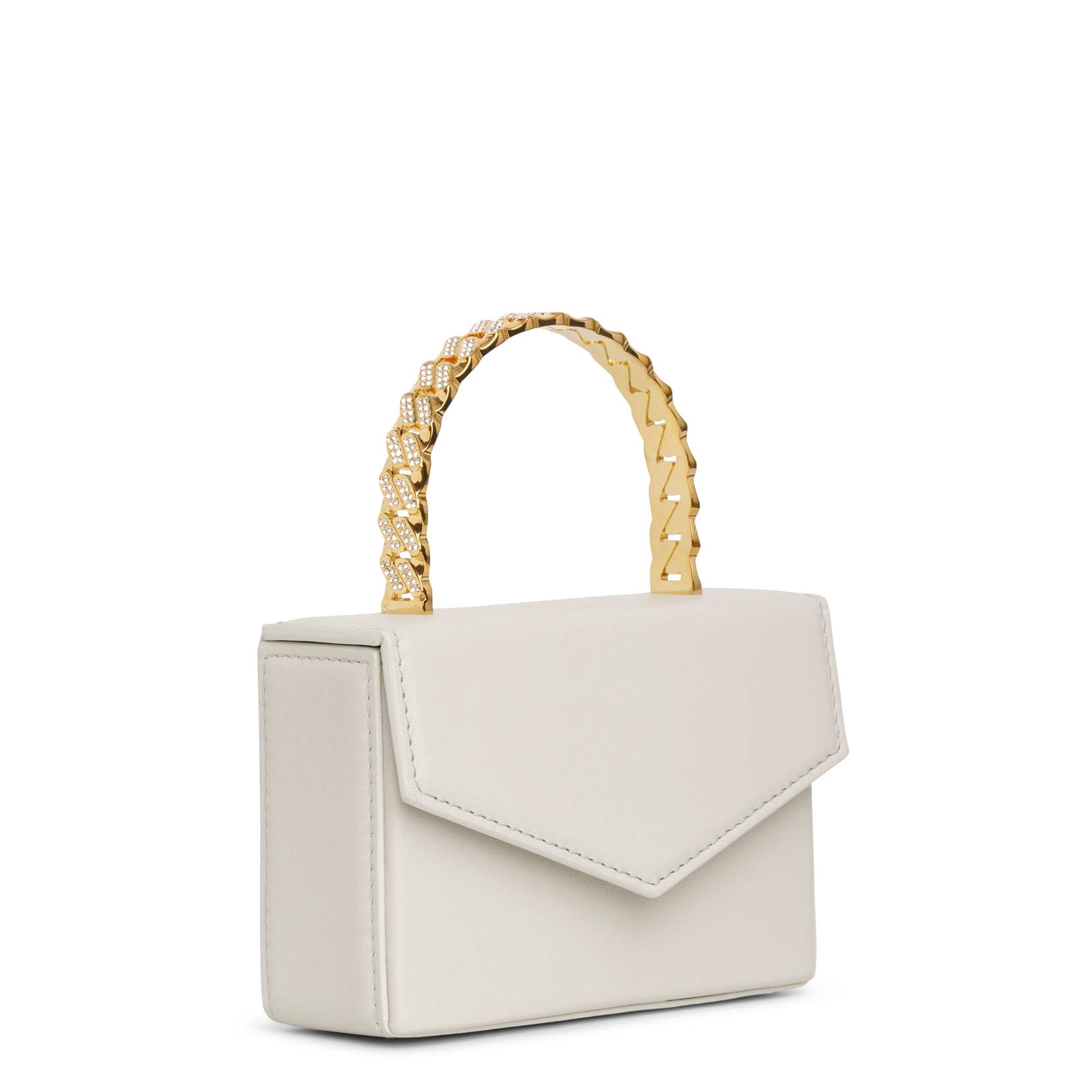 Pernille white leather mini tote