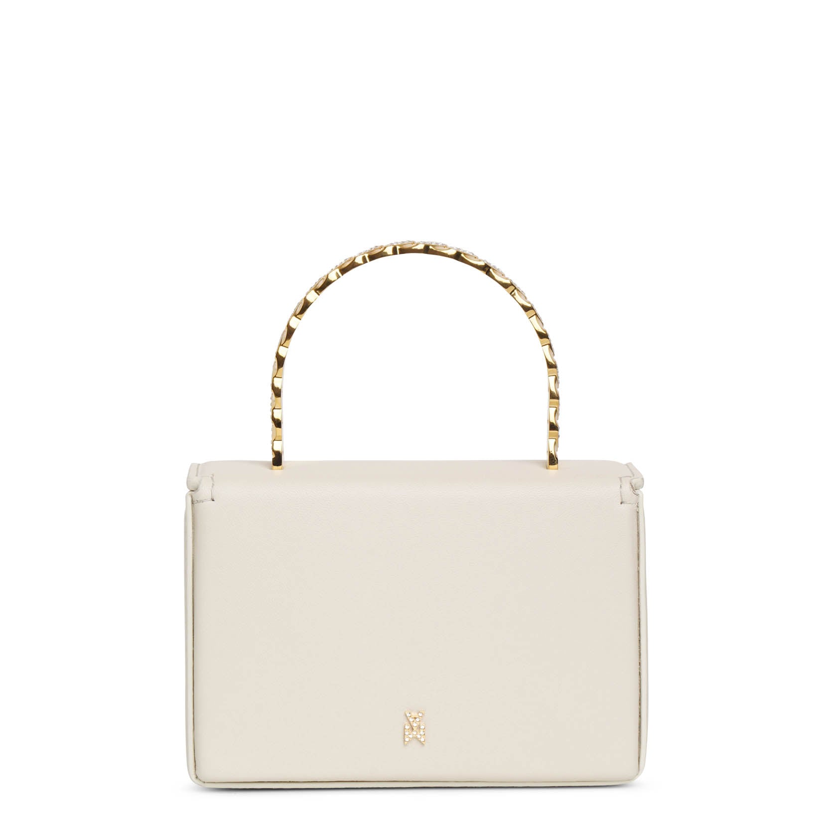 Pernille white leather mini tote