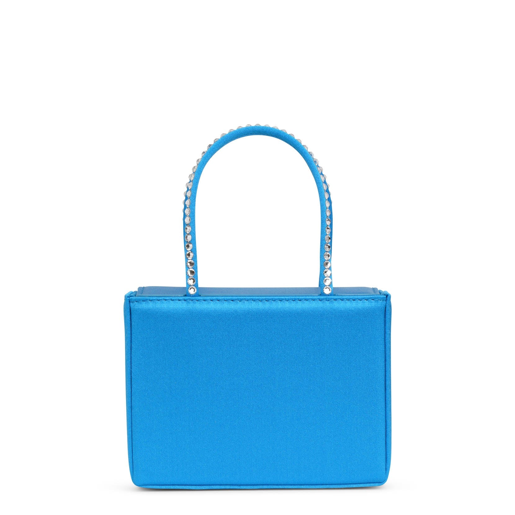 Gilda blue satin mini tote