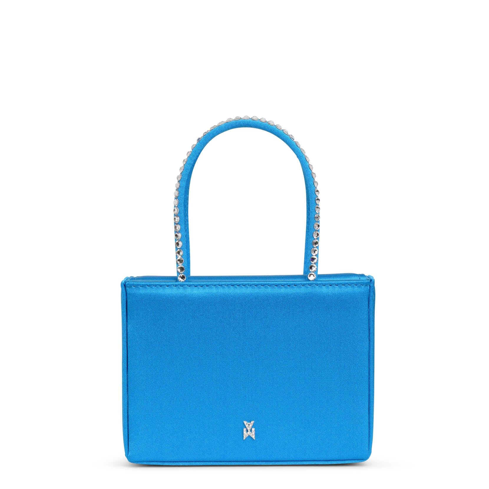 Gilda blue satin mini tote