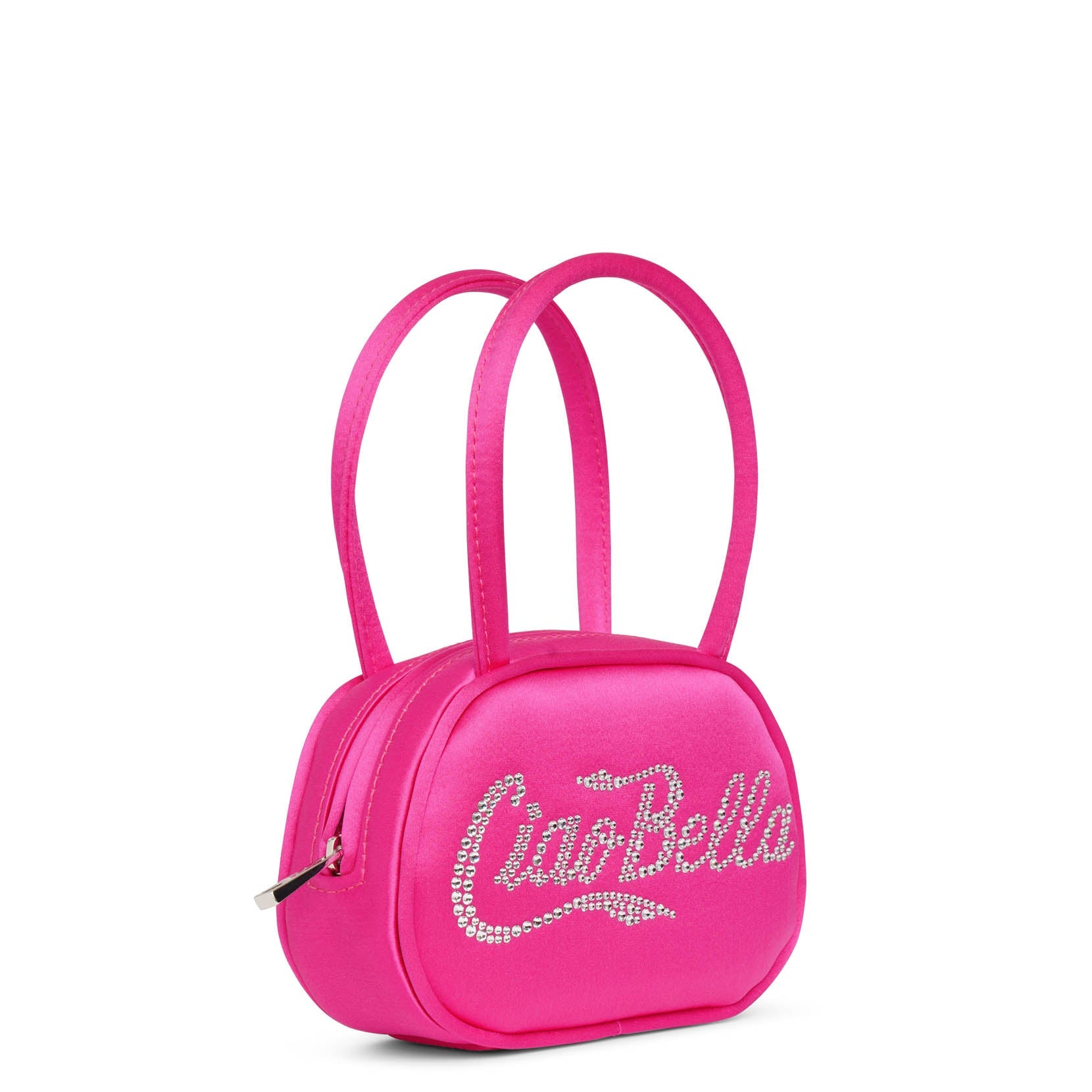Bella pink satin mini tote