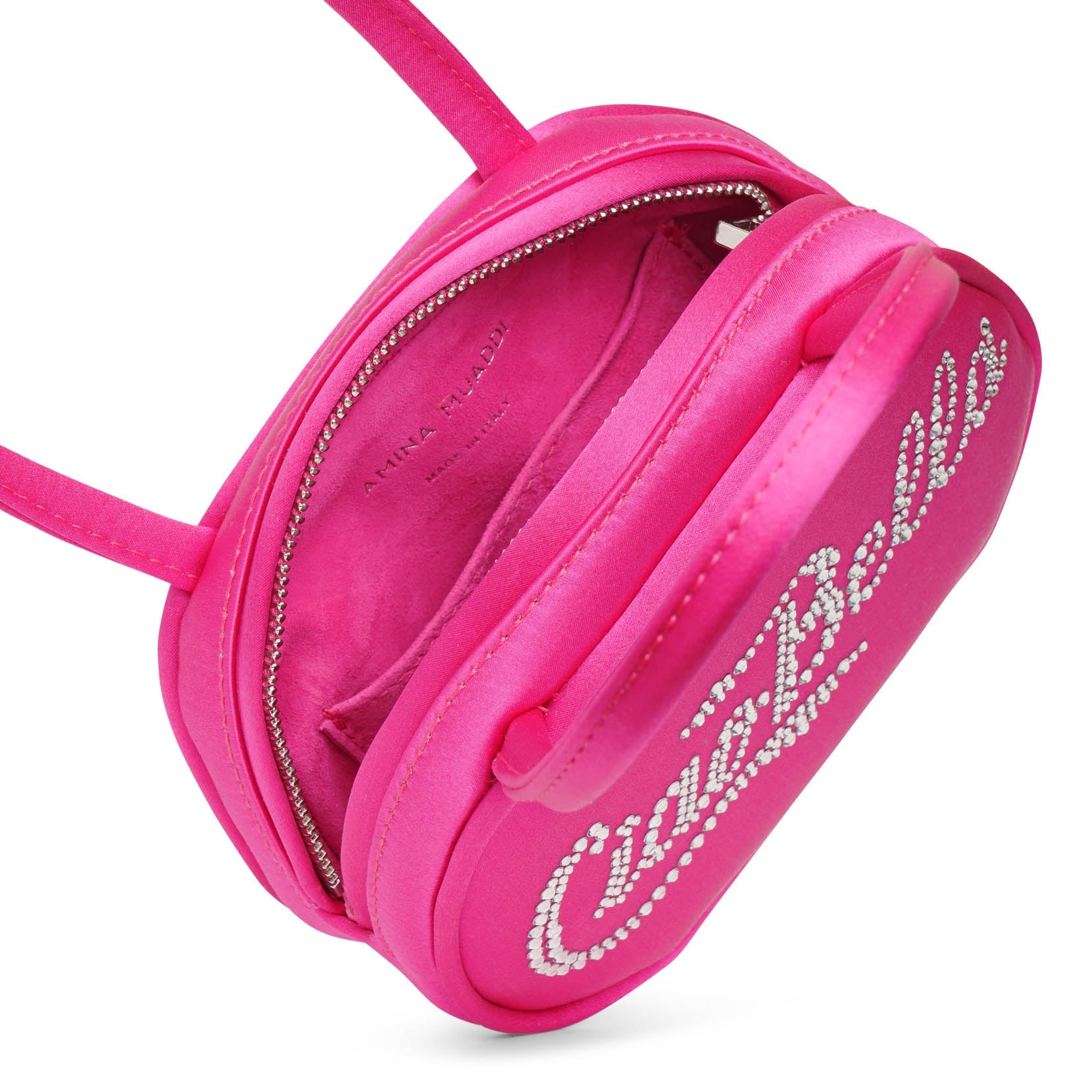 Bella pink satin mini tote