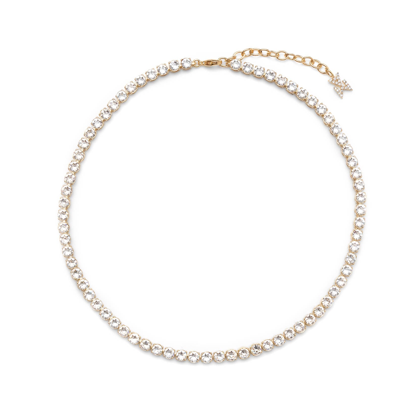 Tennis necklace white and gold