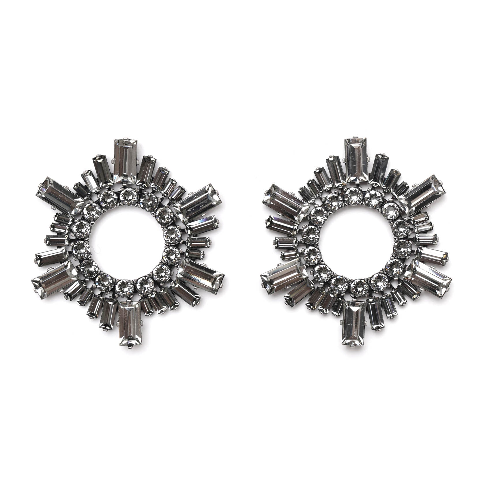 Mini begum black crystal earrings