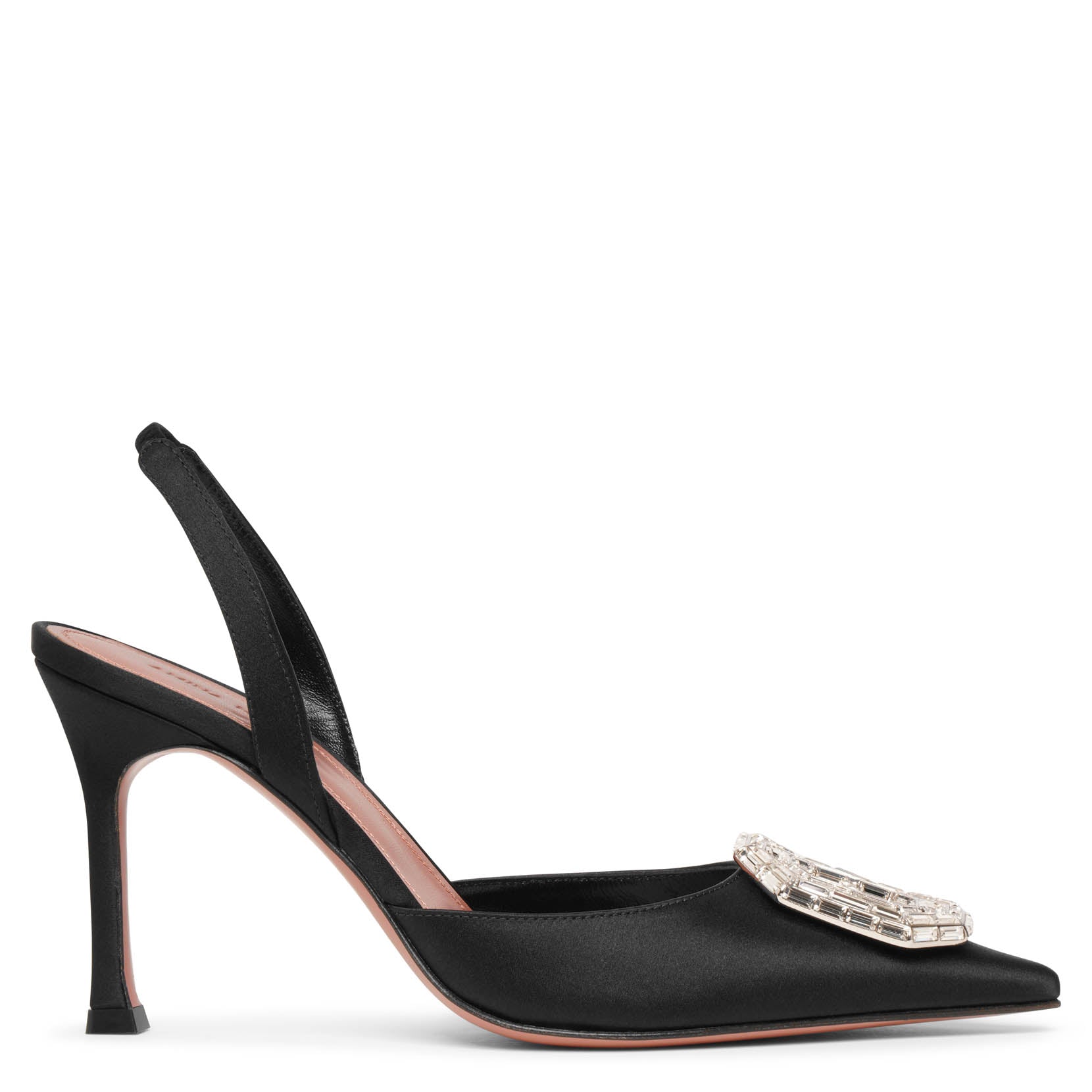 Camelia sling 90 black satin pumps