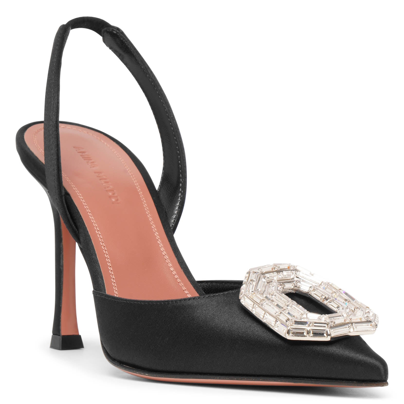 Camelia sling 90 black satin pumps