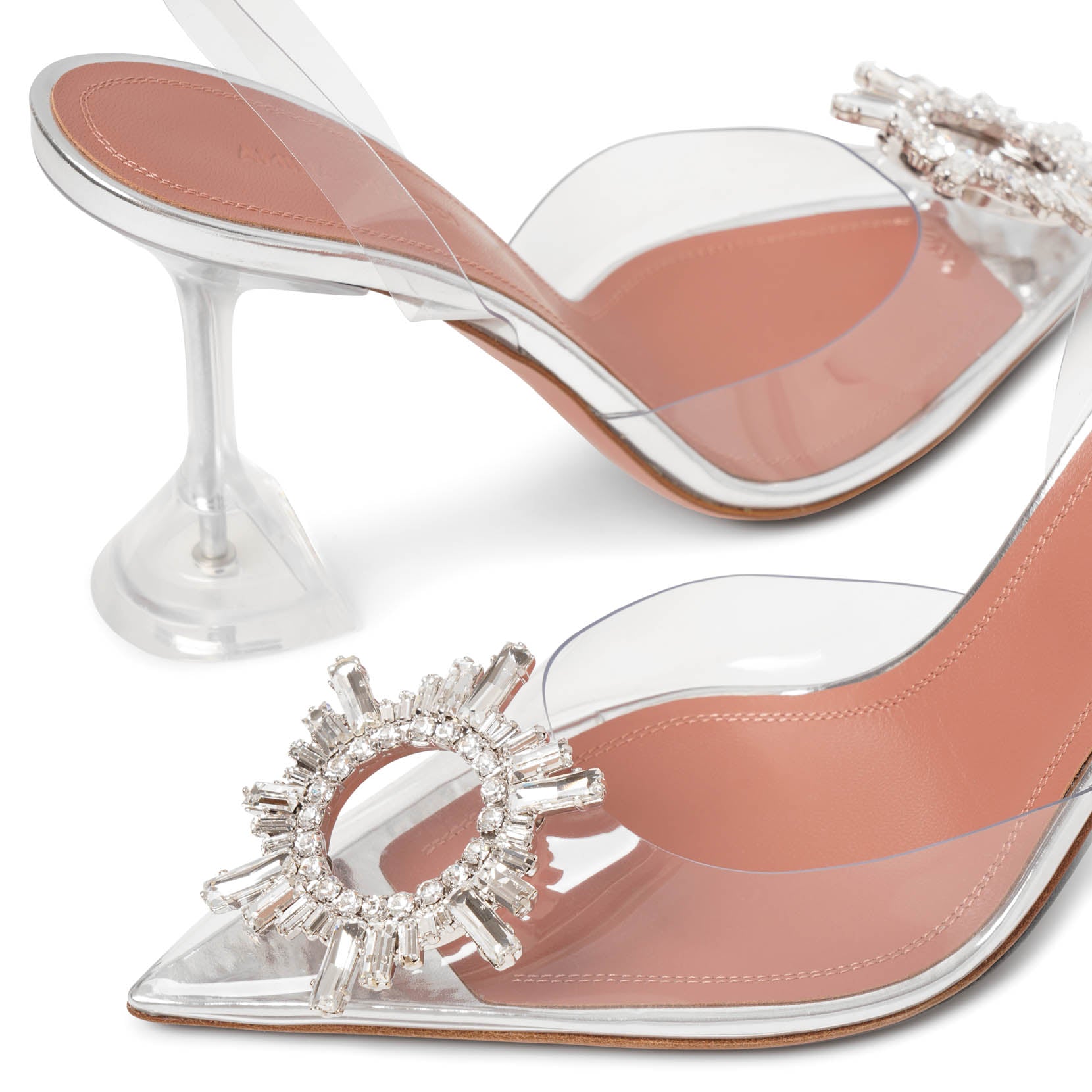 Begum crystal embellished transparent pvc pumps
