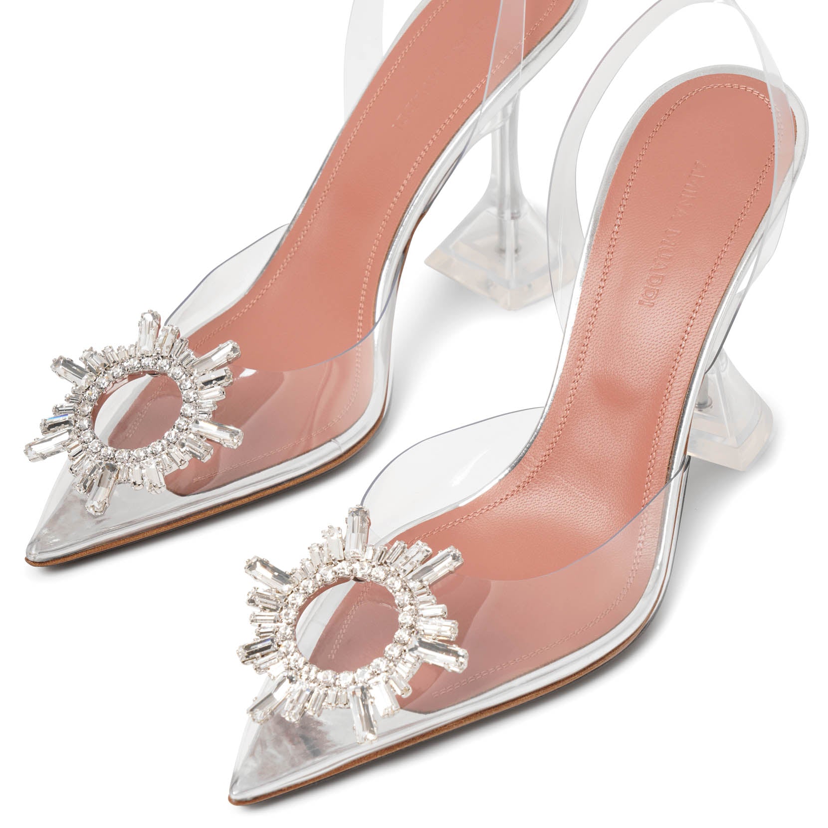 Begum crystal embellished transparent pvc pumps