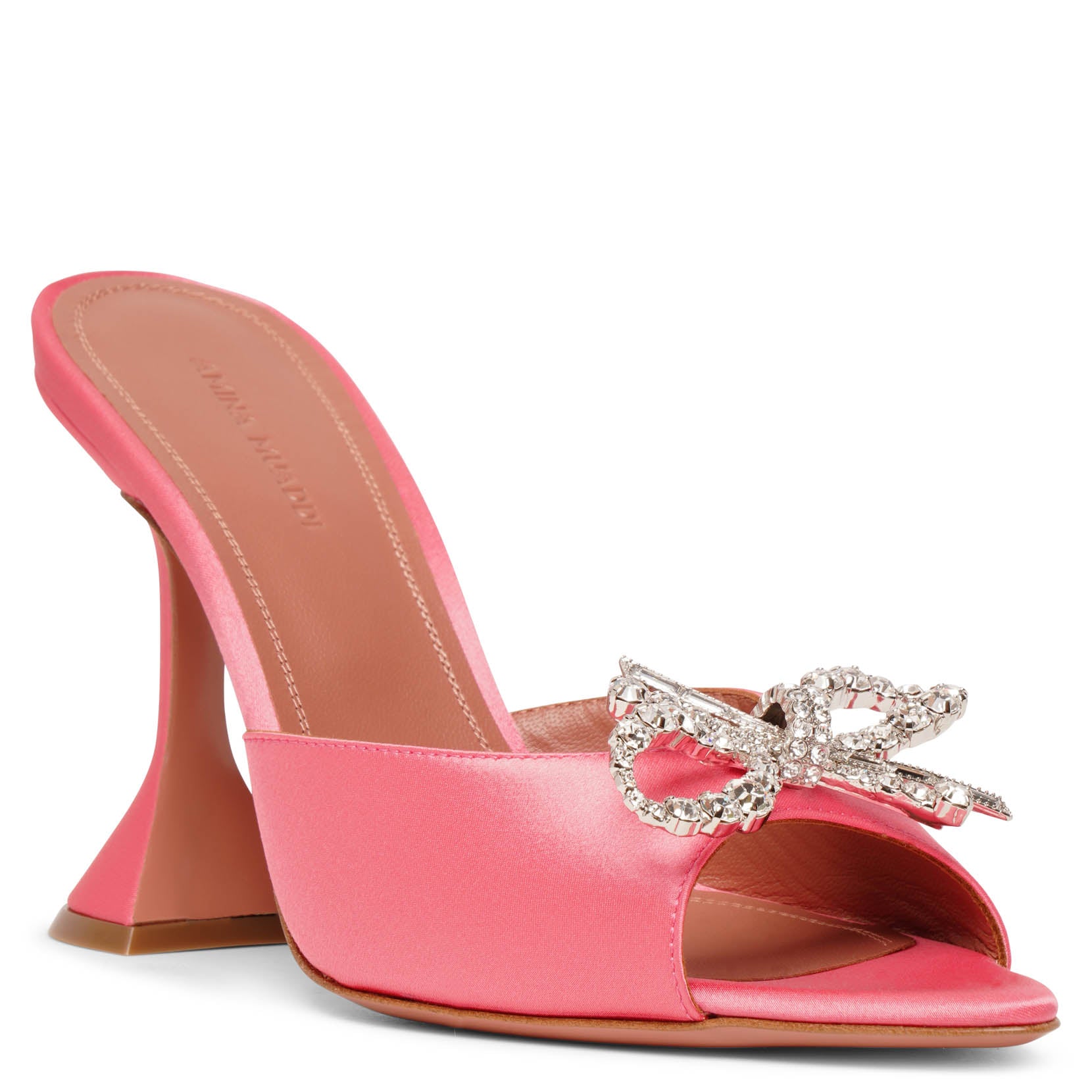Rosie embellished pink satin mules