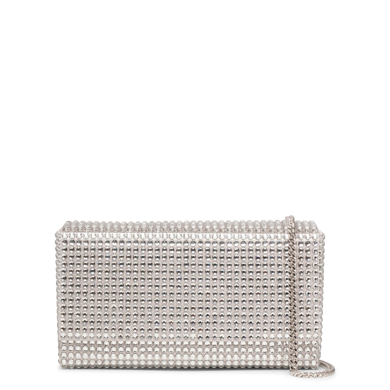 Superamini Paloma silver crystal clutch