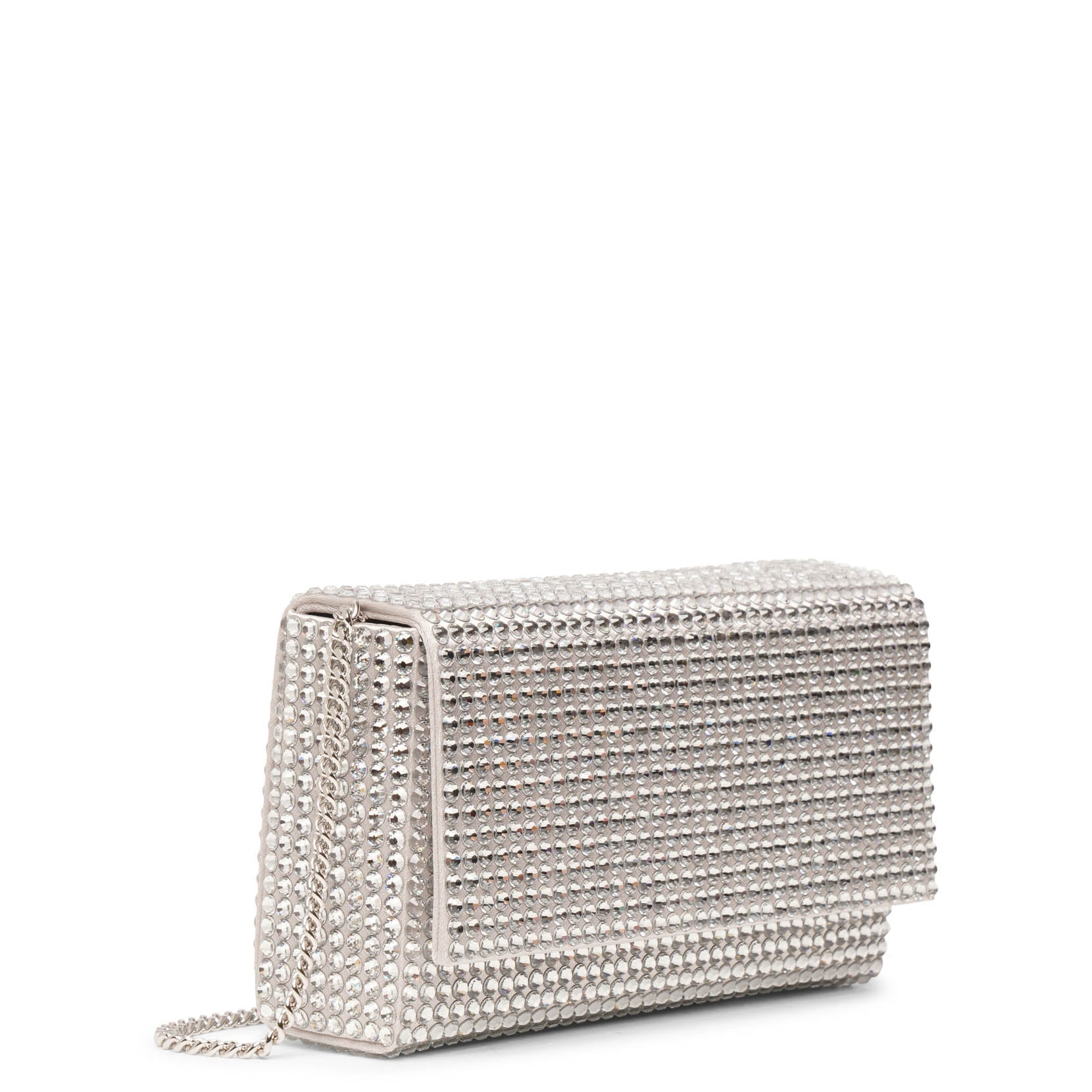 Superamini Paloma silver crystal clutch