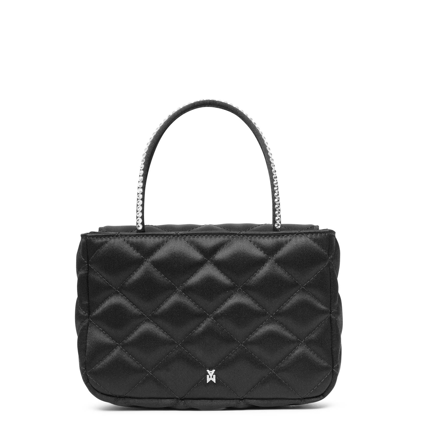 Betty black satin tote bag