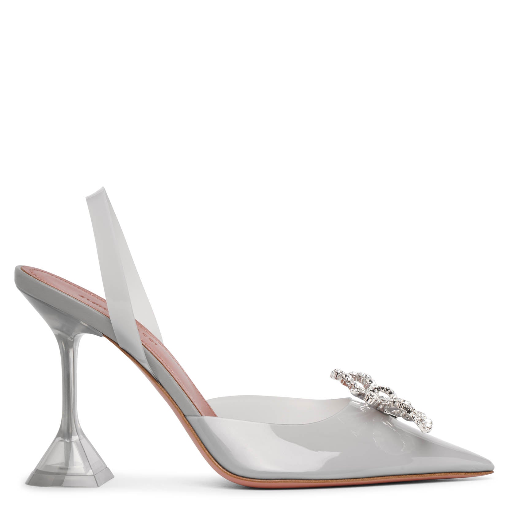 Rosie sling embellished grey pvc pumps