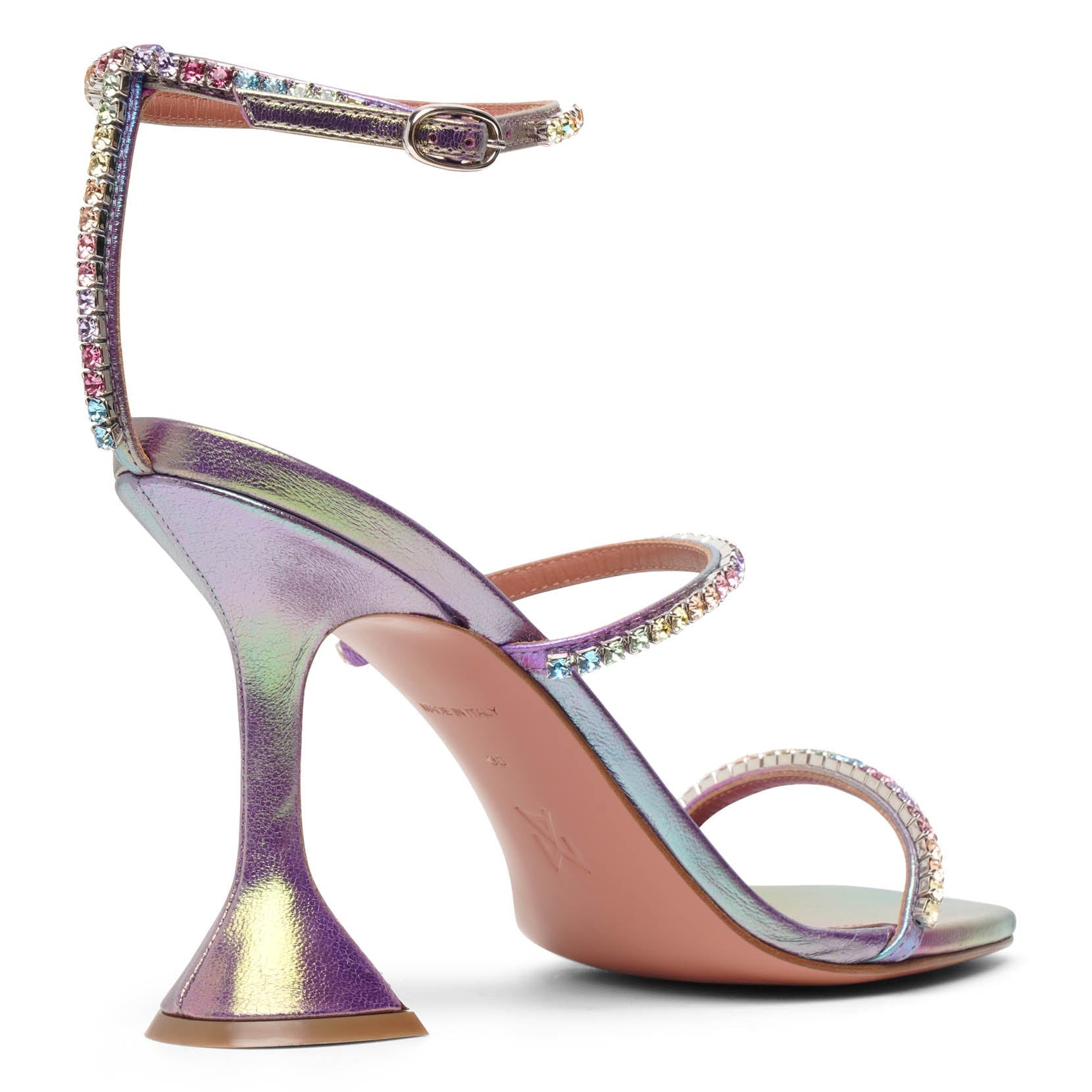 Gilda embellished leather metallic sandals