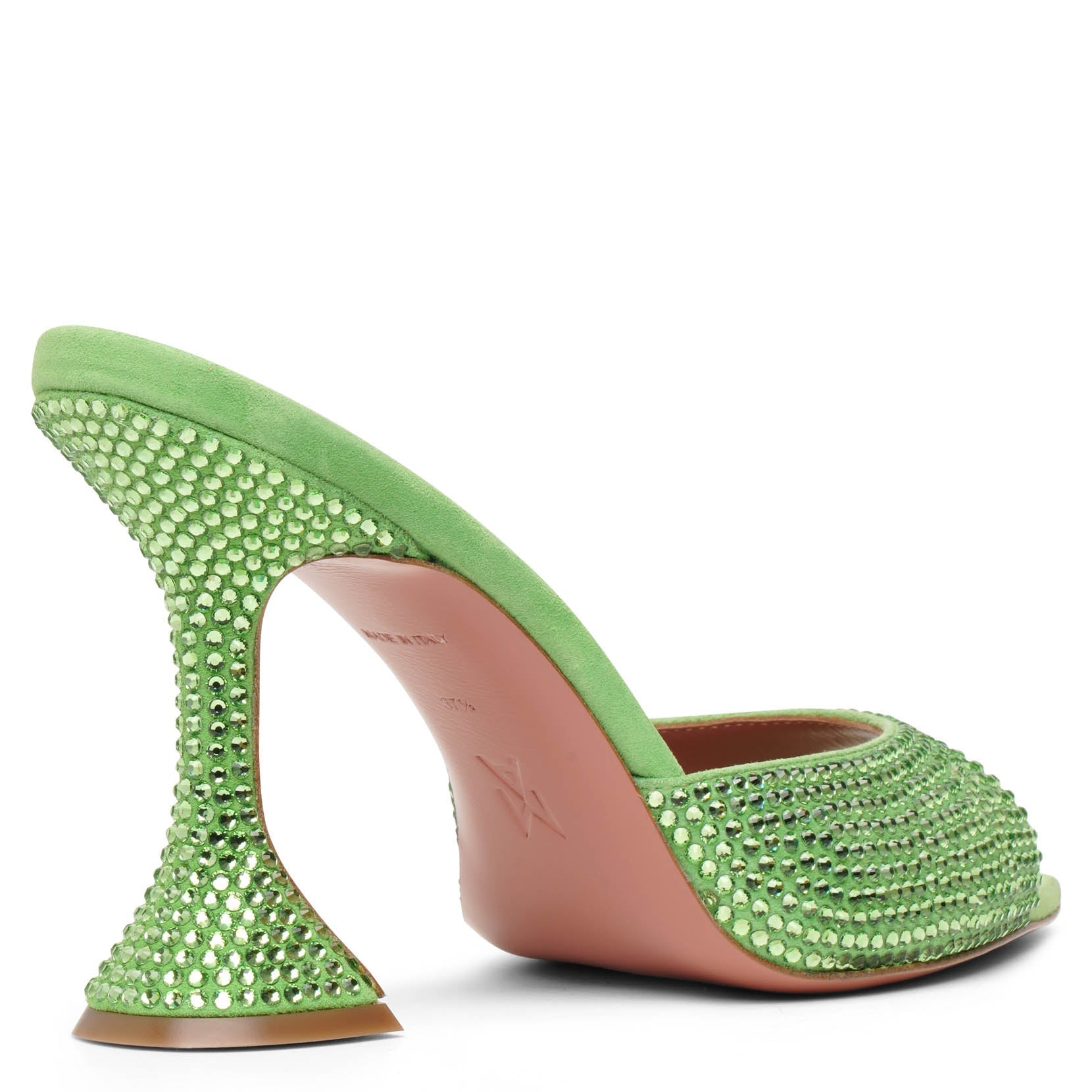 Caroline 95 green crystal mules