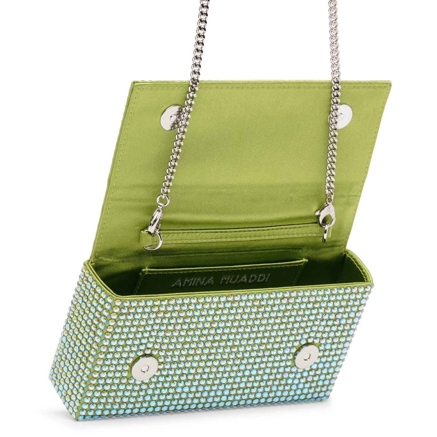Superamini Paloma green crystal clutch