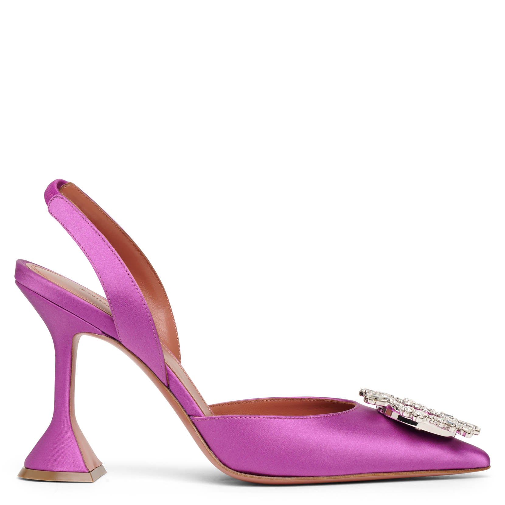 Begum sling 95 purple satin pumps