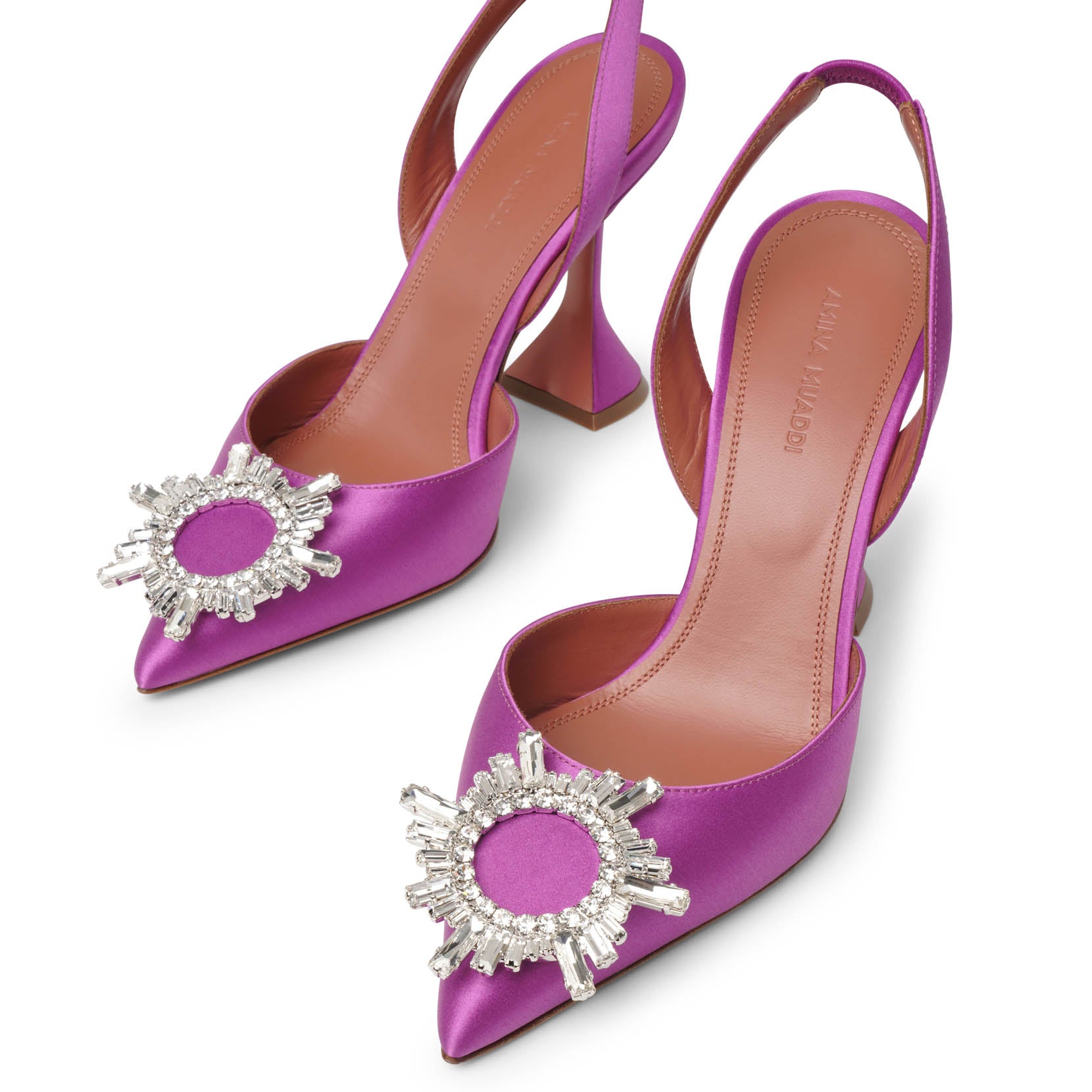 Begum sling 95 purple satin pumps