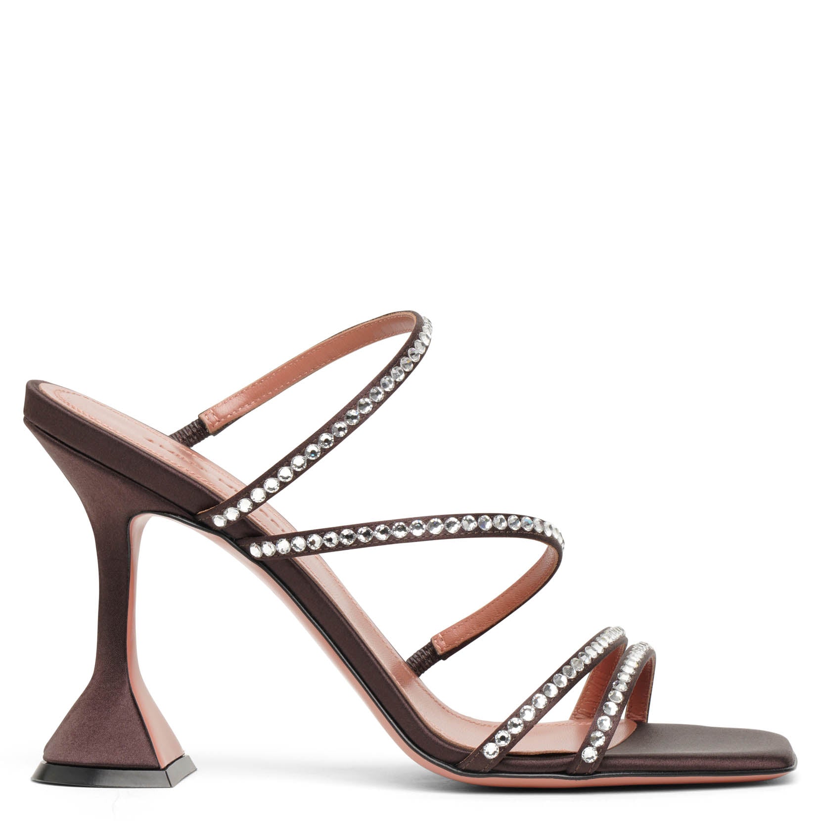 Naima 95 dark brown crystal sandals