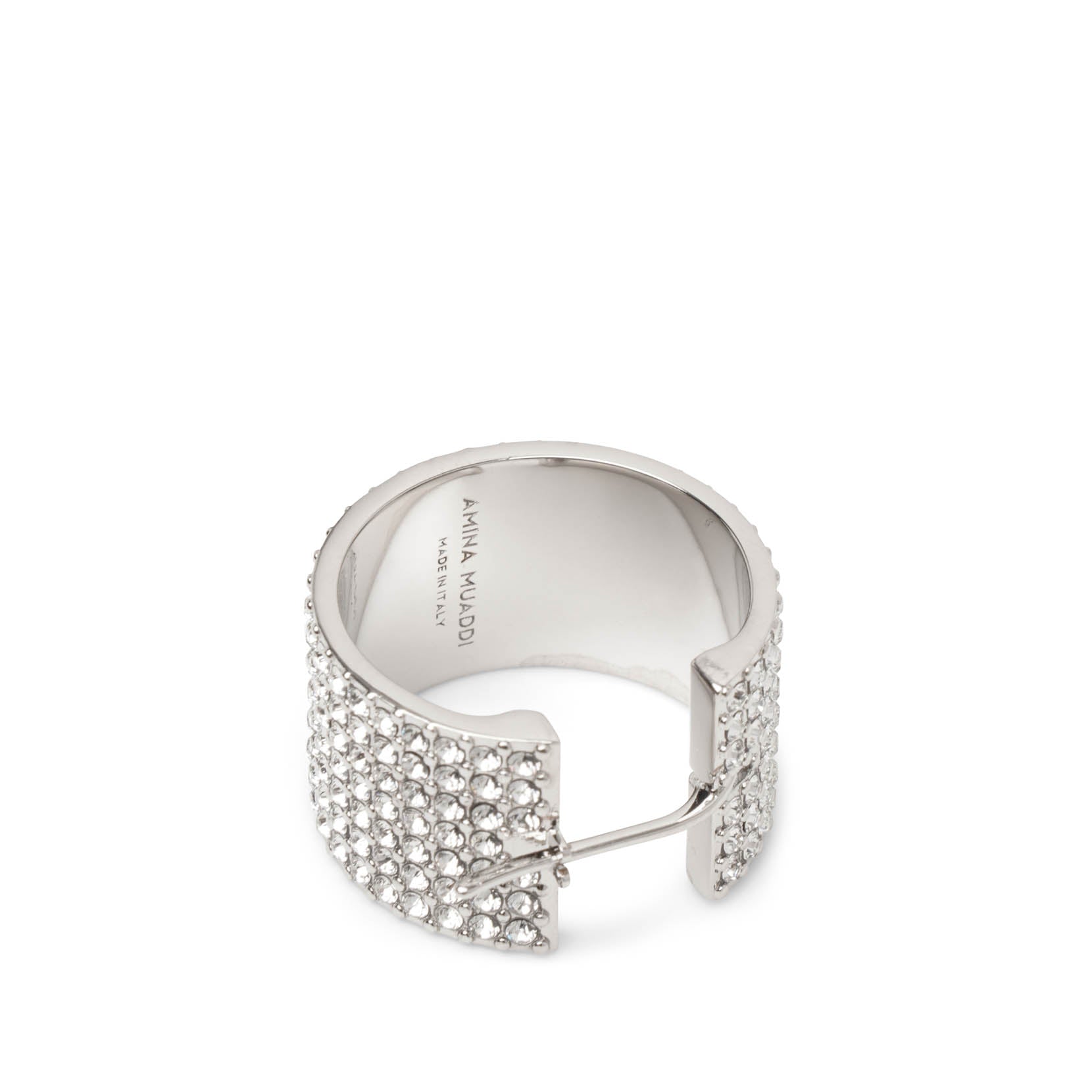 Rih hoop small white silver earrings