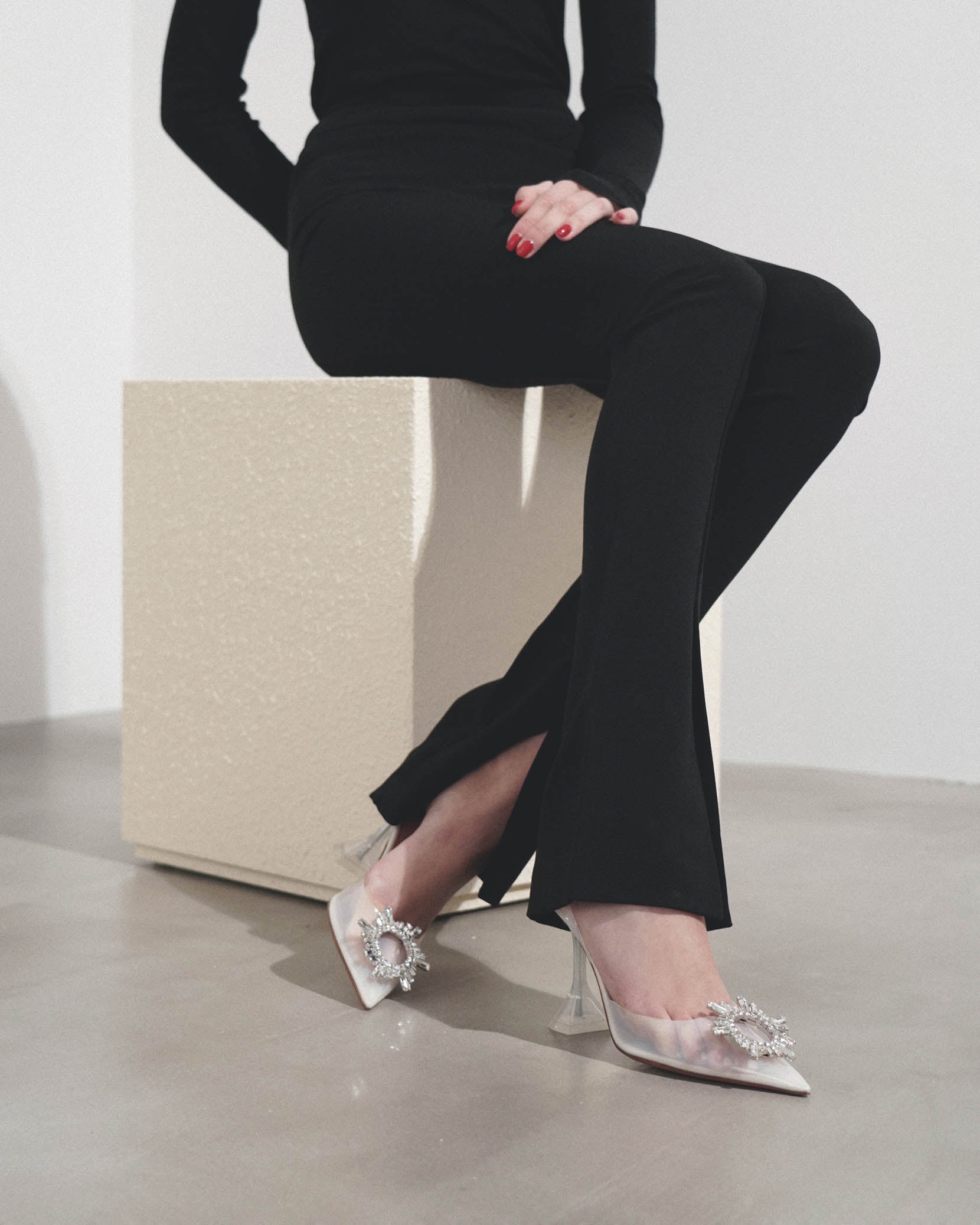 Begum sling 95 beige pvc pumps