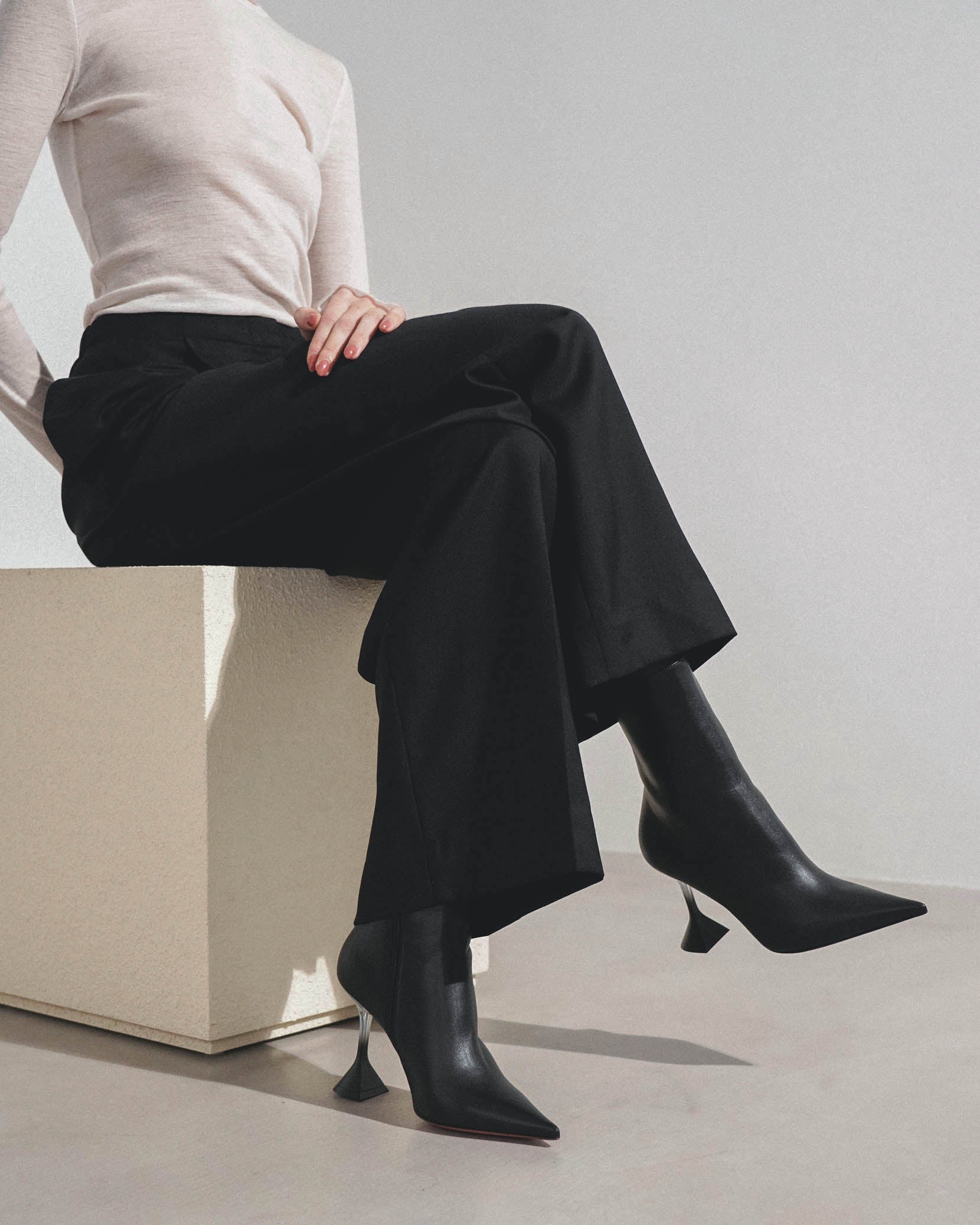 Giorgia 95 black leather boots