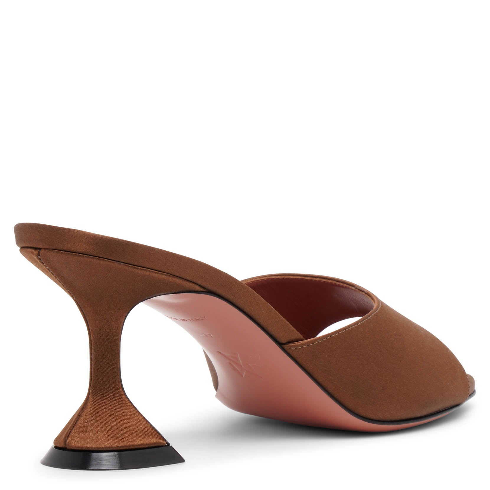 Lupita 70 brown satin mules