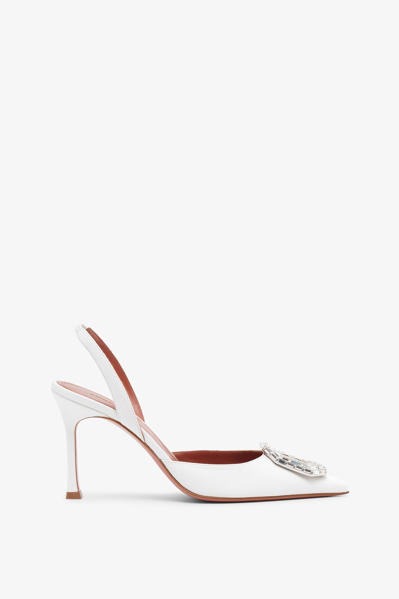 Camelia sling 90 white leather pumps
