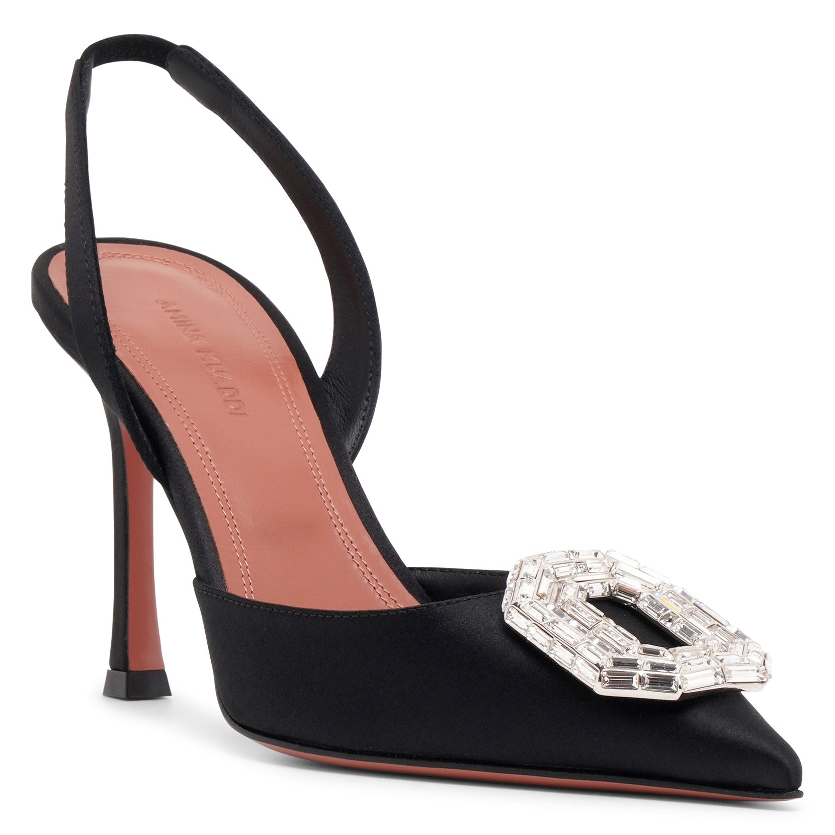 Camelia sling 90 black satin pumps