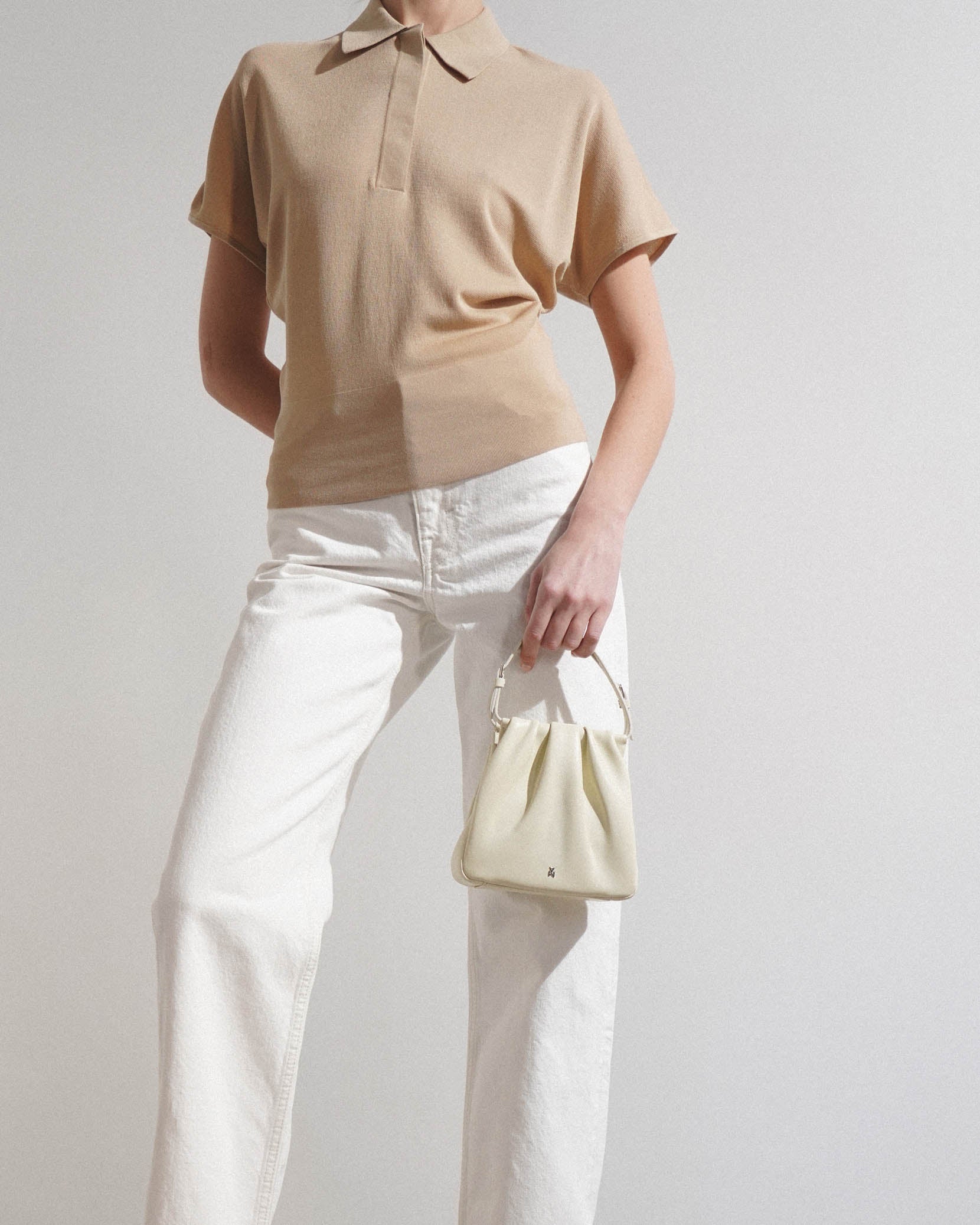 Vittoria off white leather bag