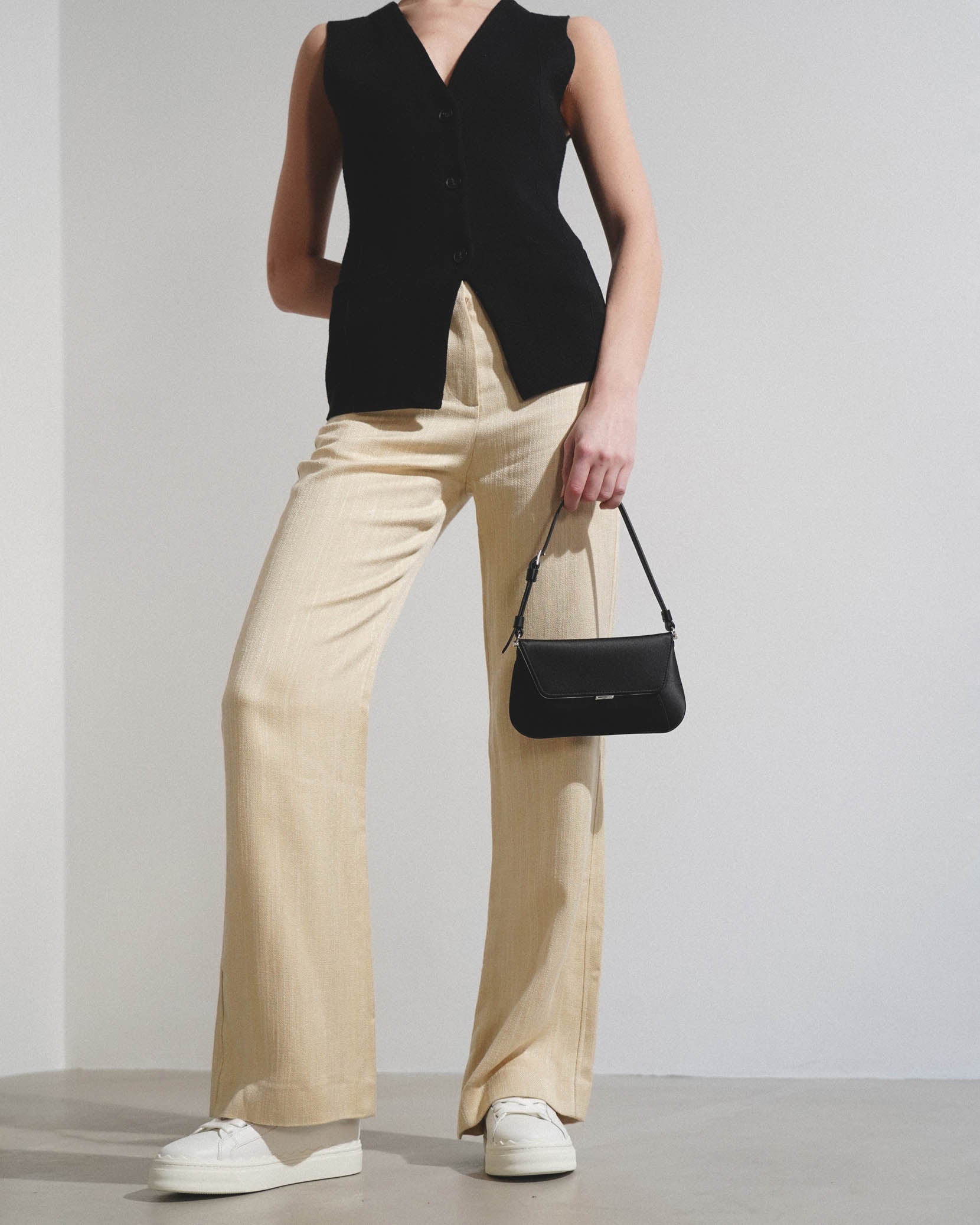Ami mini black satin bag