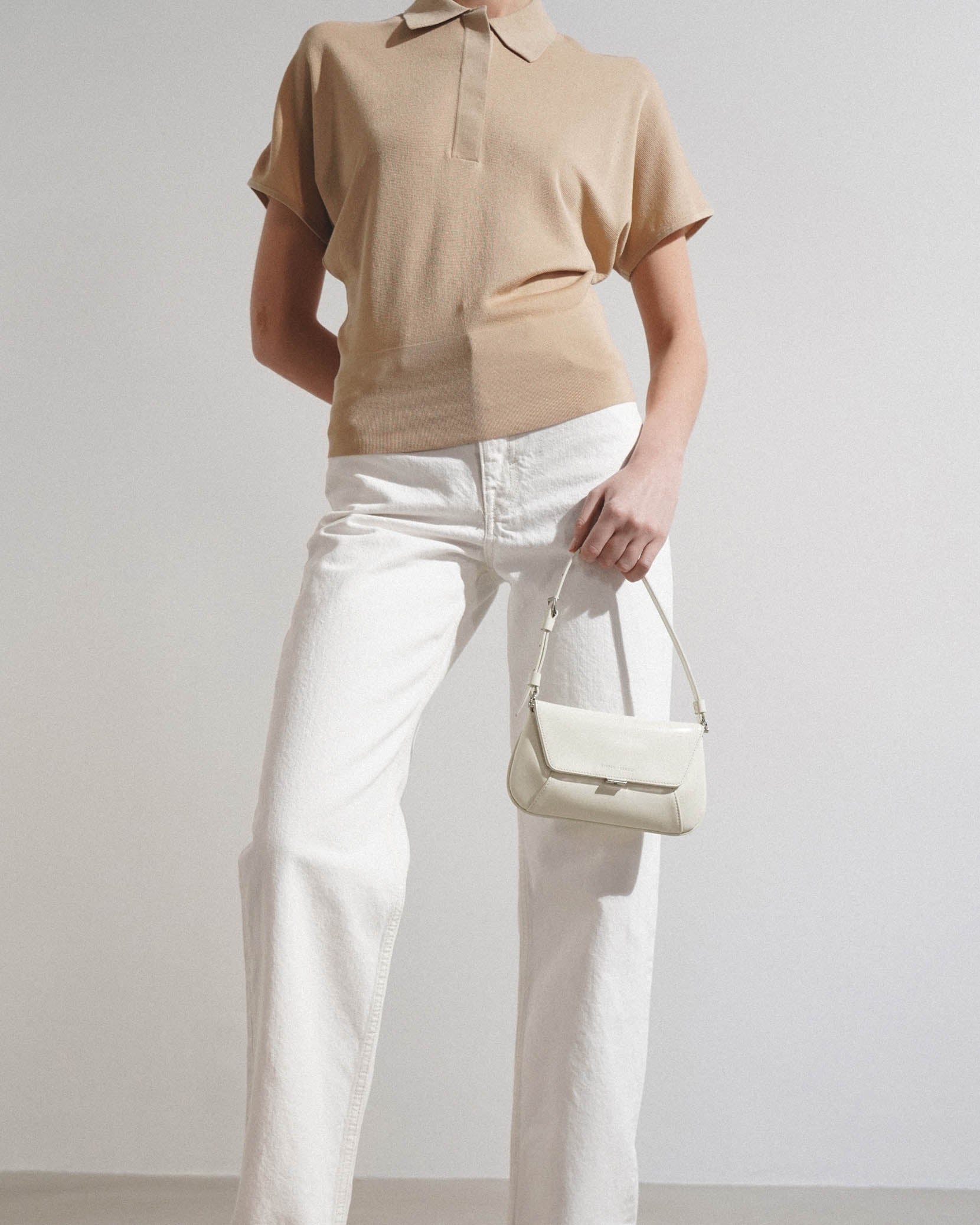 Ami mini white leather bag