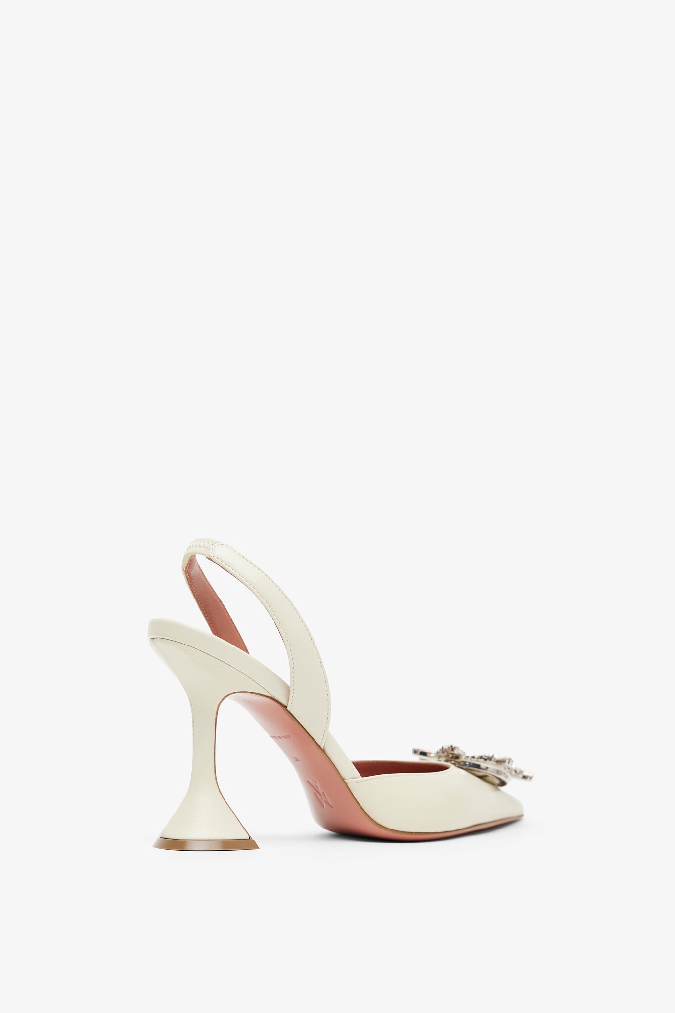 Begum 95 white leather slingbacks